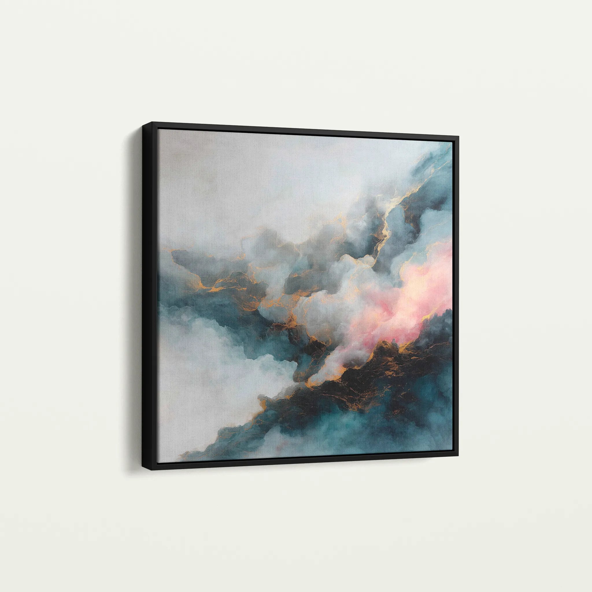 Abstract 1057 Canvas Art 16" x 16" / 40 x 40 cm / Black
