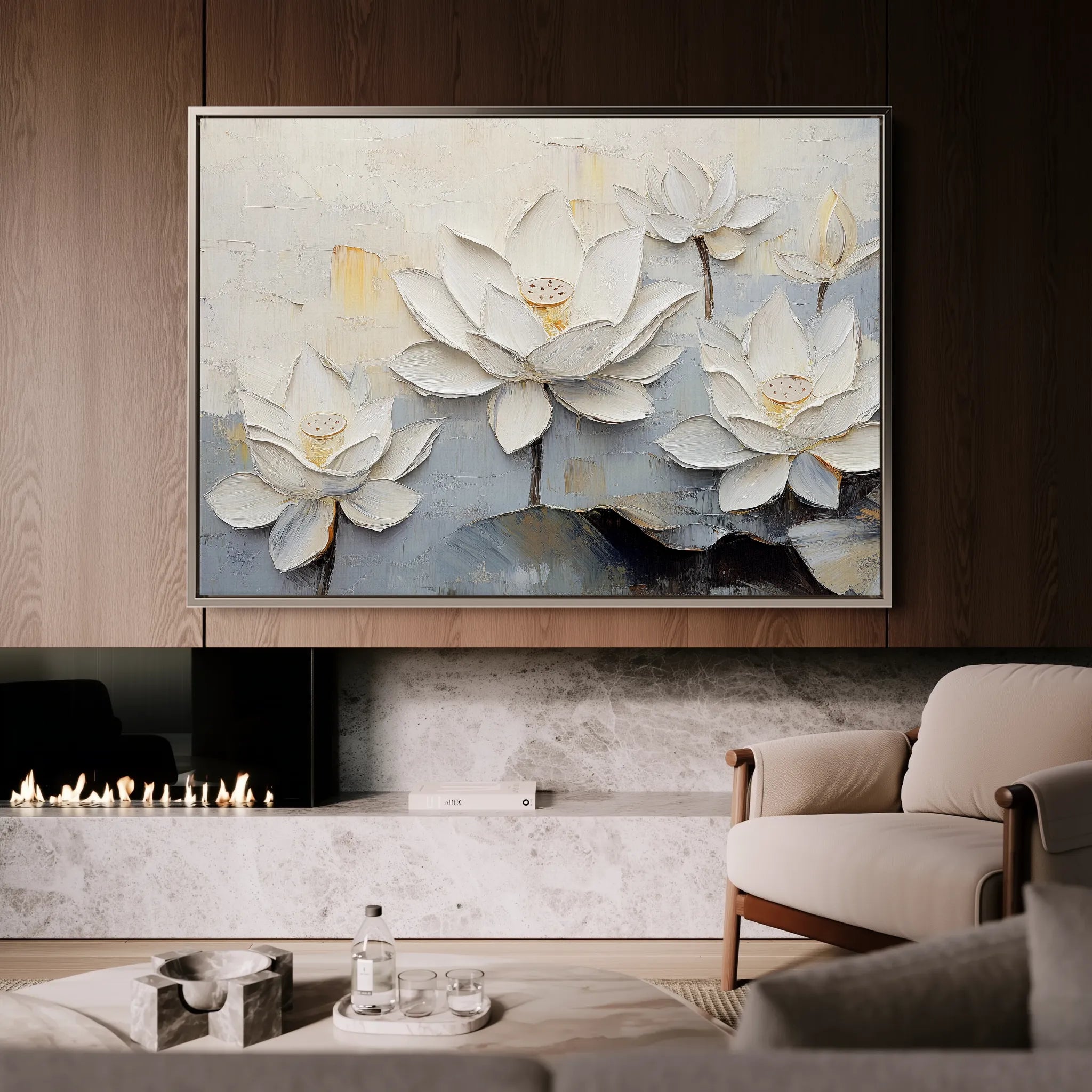 Floral 1057 Canvas Art 18" x 24" / 45 x 60 cm / Black