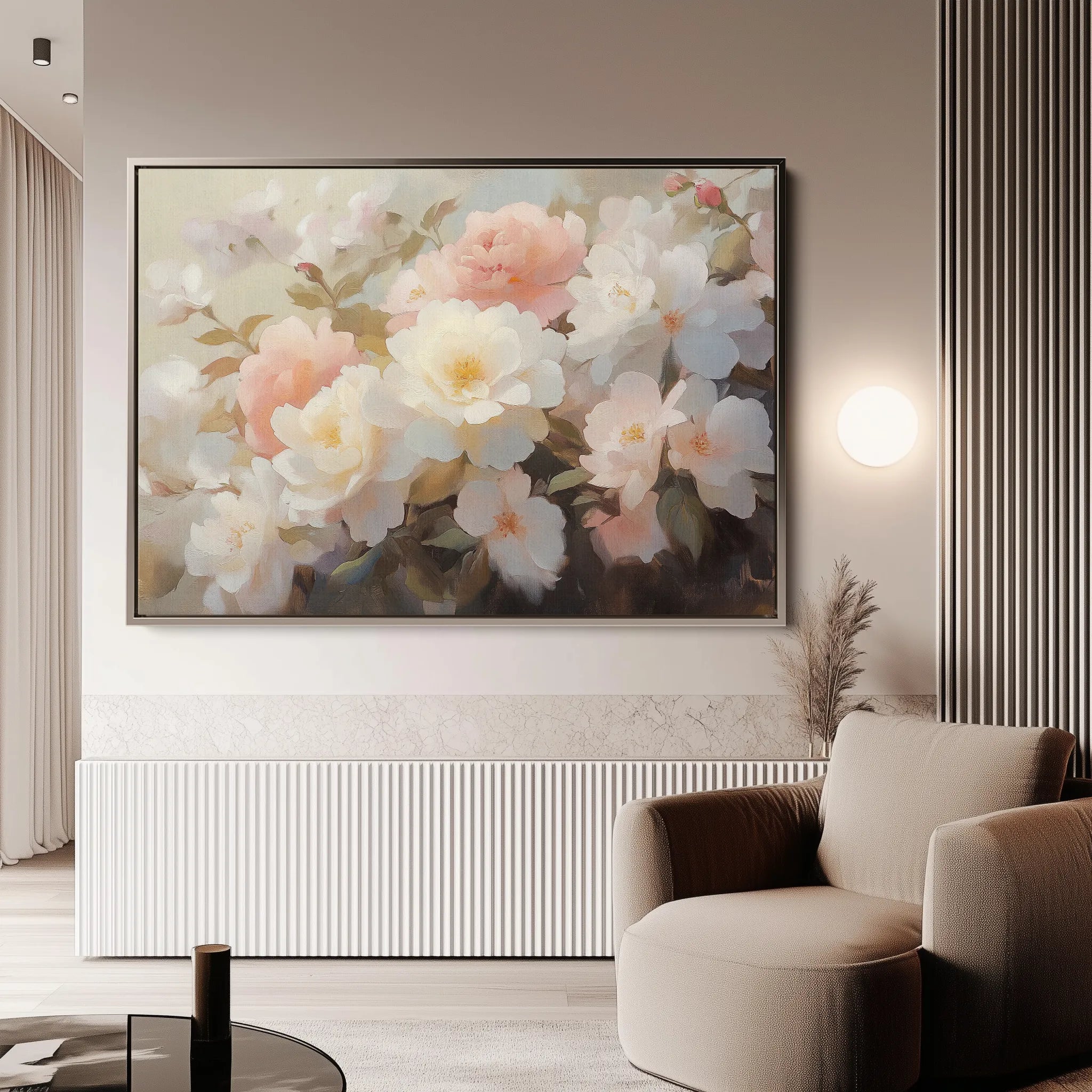 Floral 1058 Canvas Art 18" x 24" / 45 x 60 cm / Black