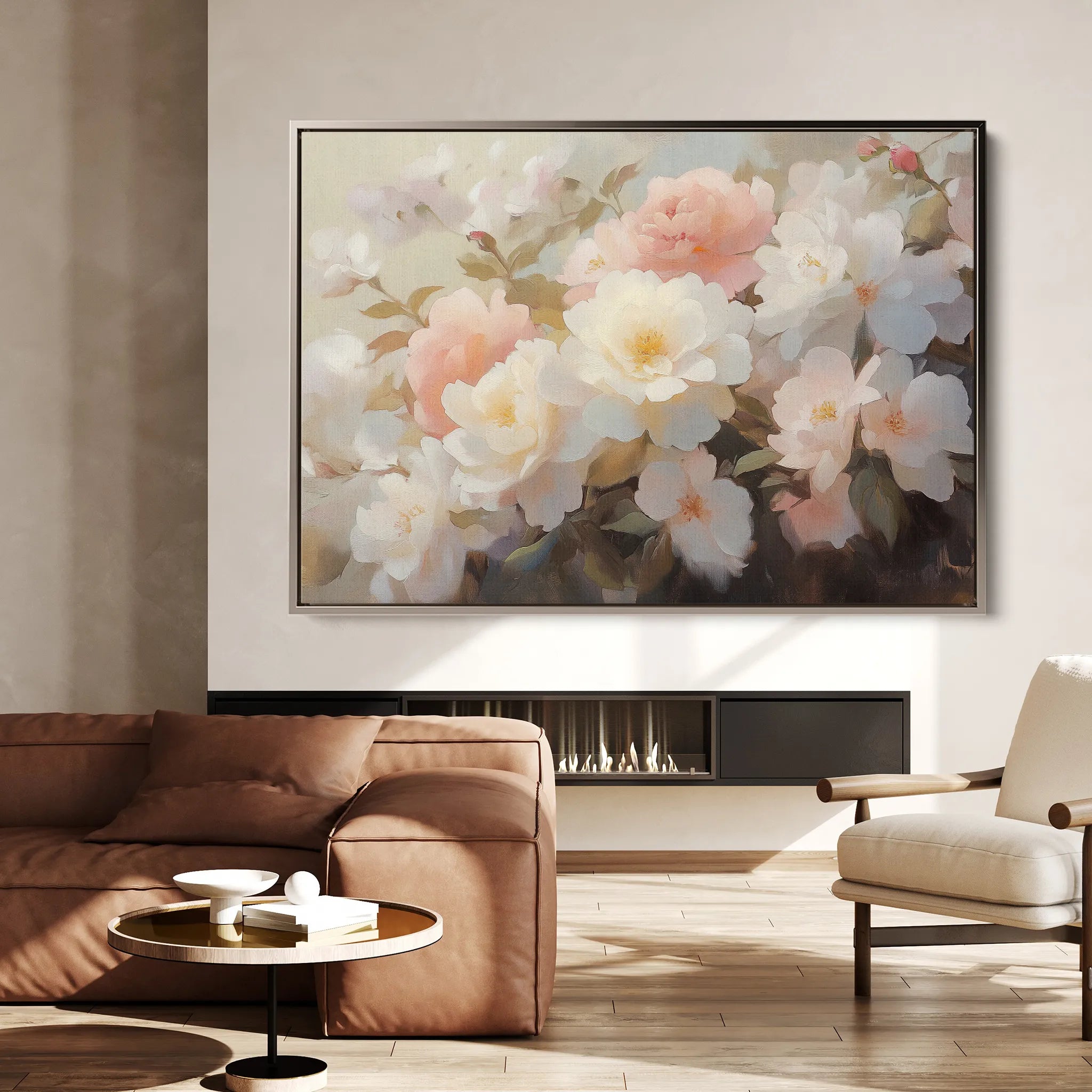 Floral 1058 Canvas Art 18" x 24" / 45 x 60 cm / Black