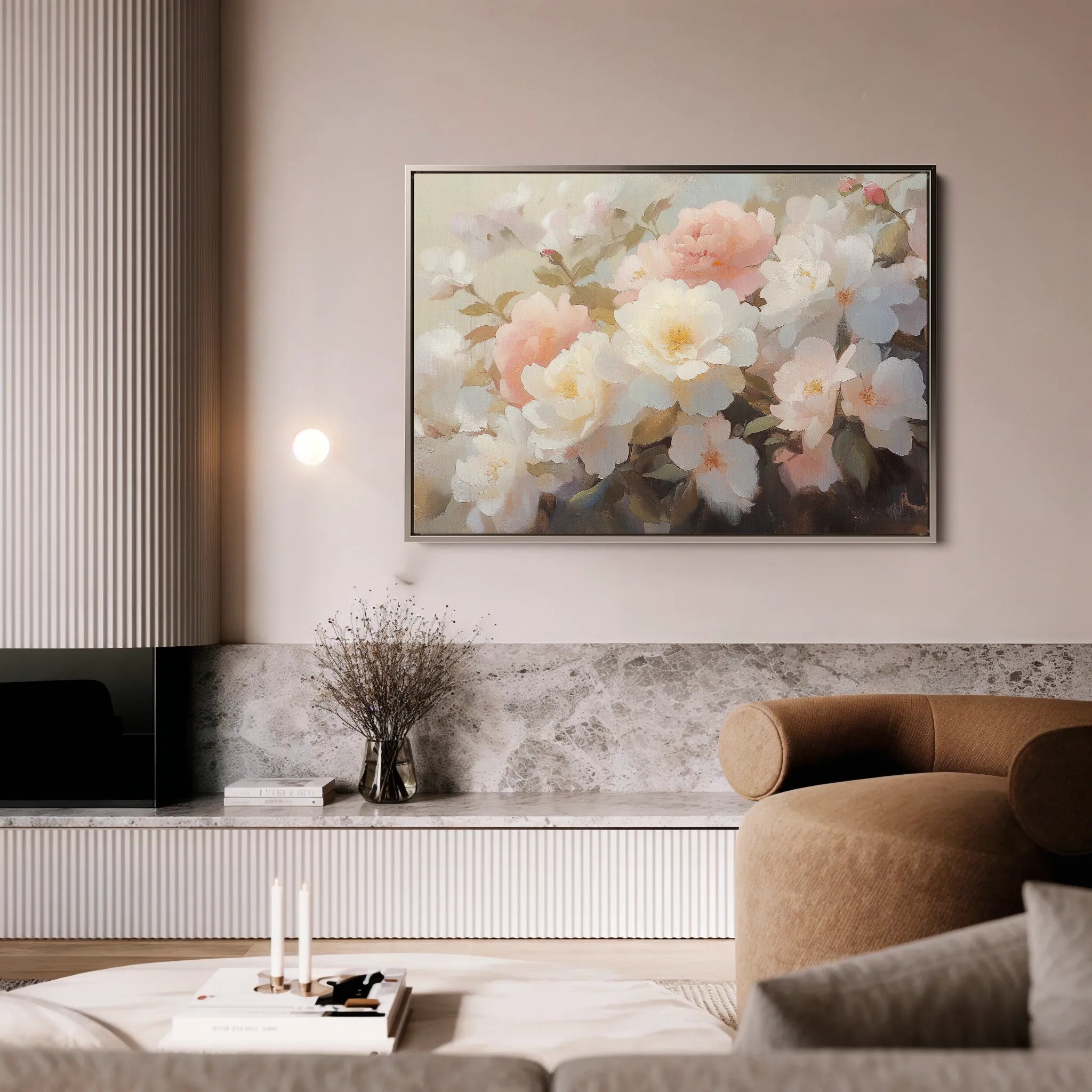 Floral 1058 Canvas Art 18" x 24" / 45 x 60 cm / Black