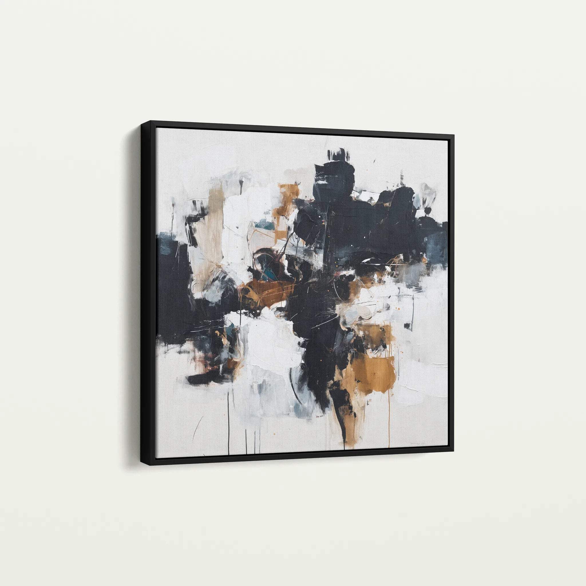 Abstract 1059 Canvas Art 16" x 16" / 40 x 40 cm / Black