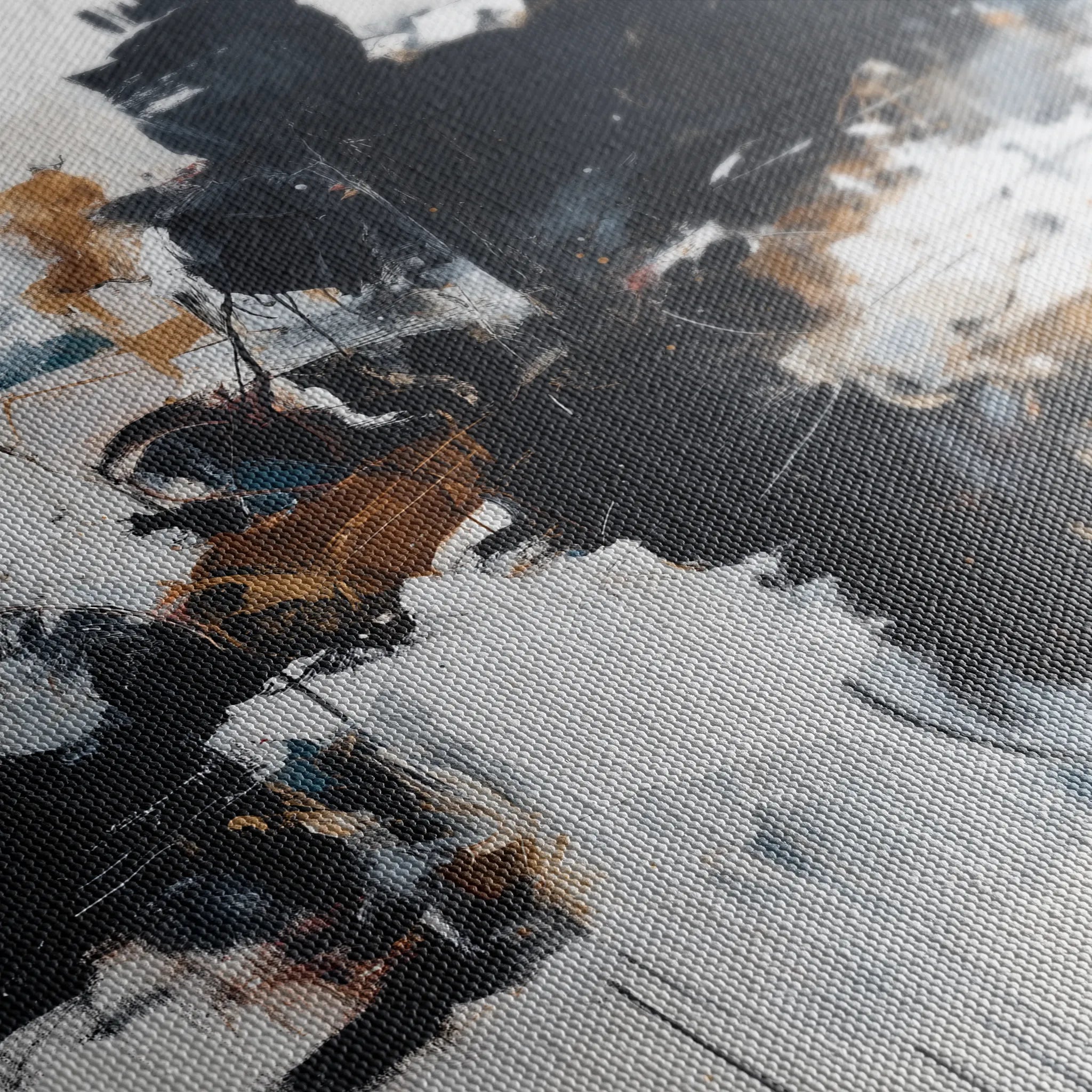 Abstract 1059 Canvas Art 16" x 16" / 40 x 40 cm / Black