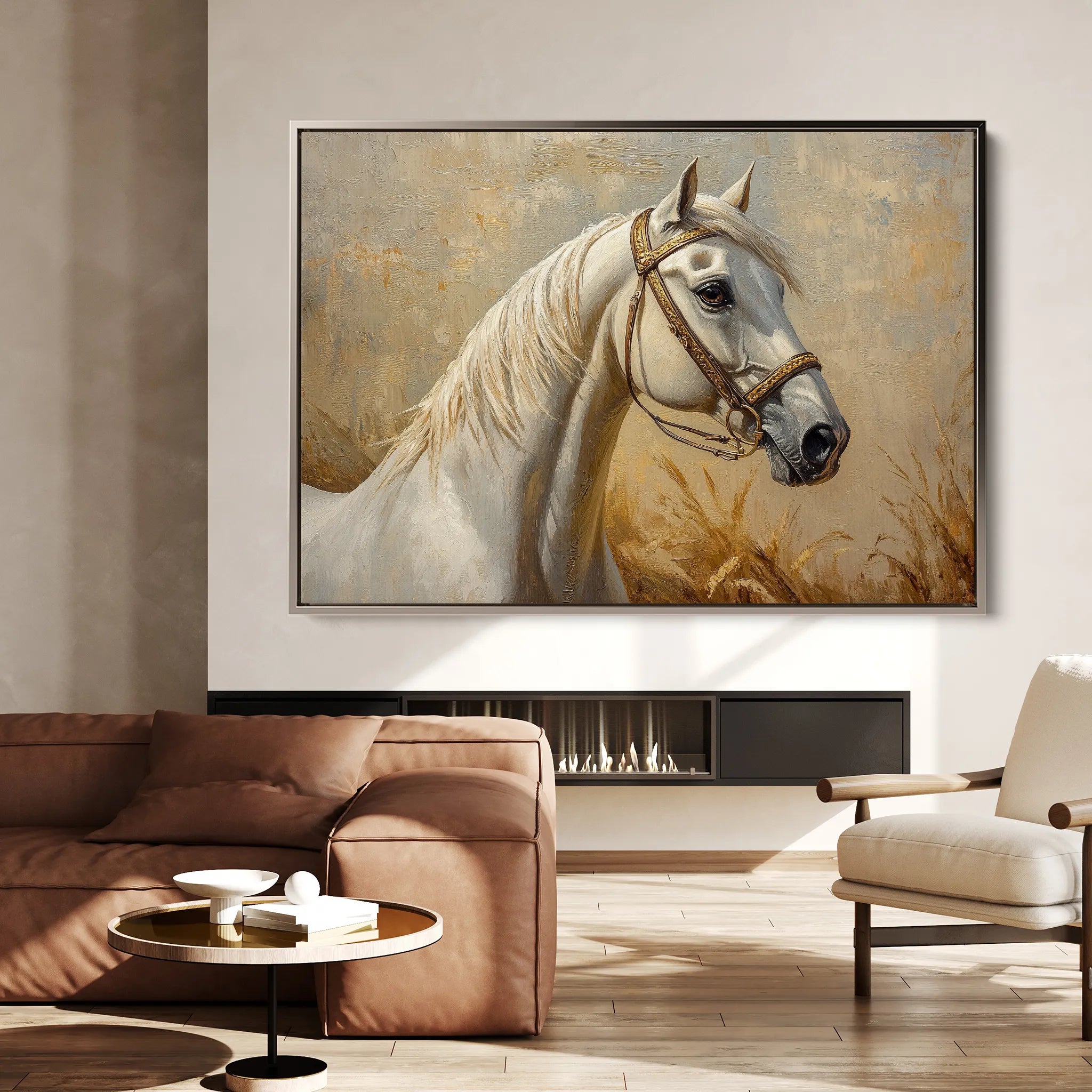 Horses 106 Canvas Art 18" x 24" / 45 x 60 cm / Black