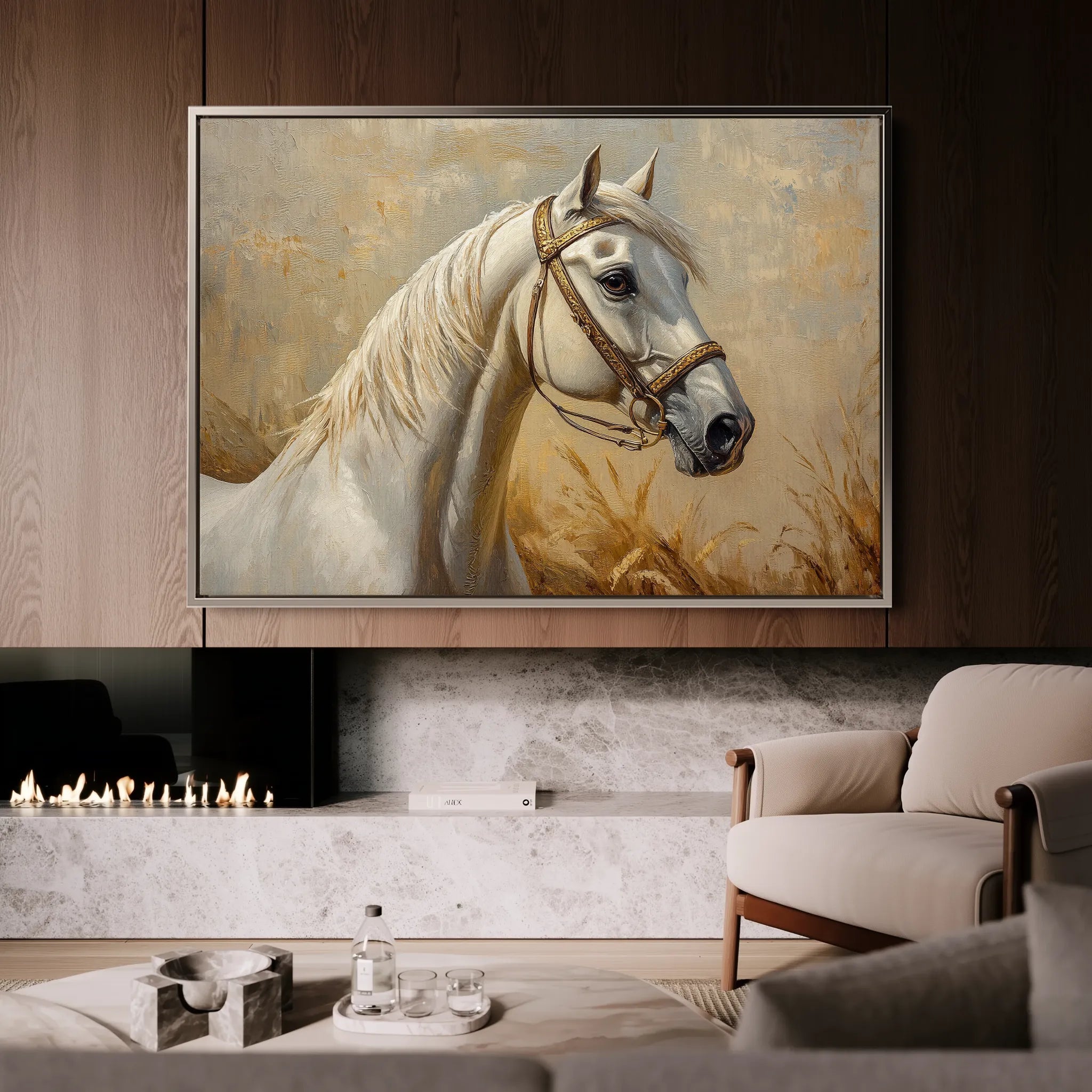 Horses 106 Canvas Art 18" x 24" / 45 x 60 cm / Black