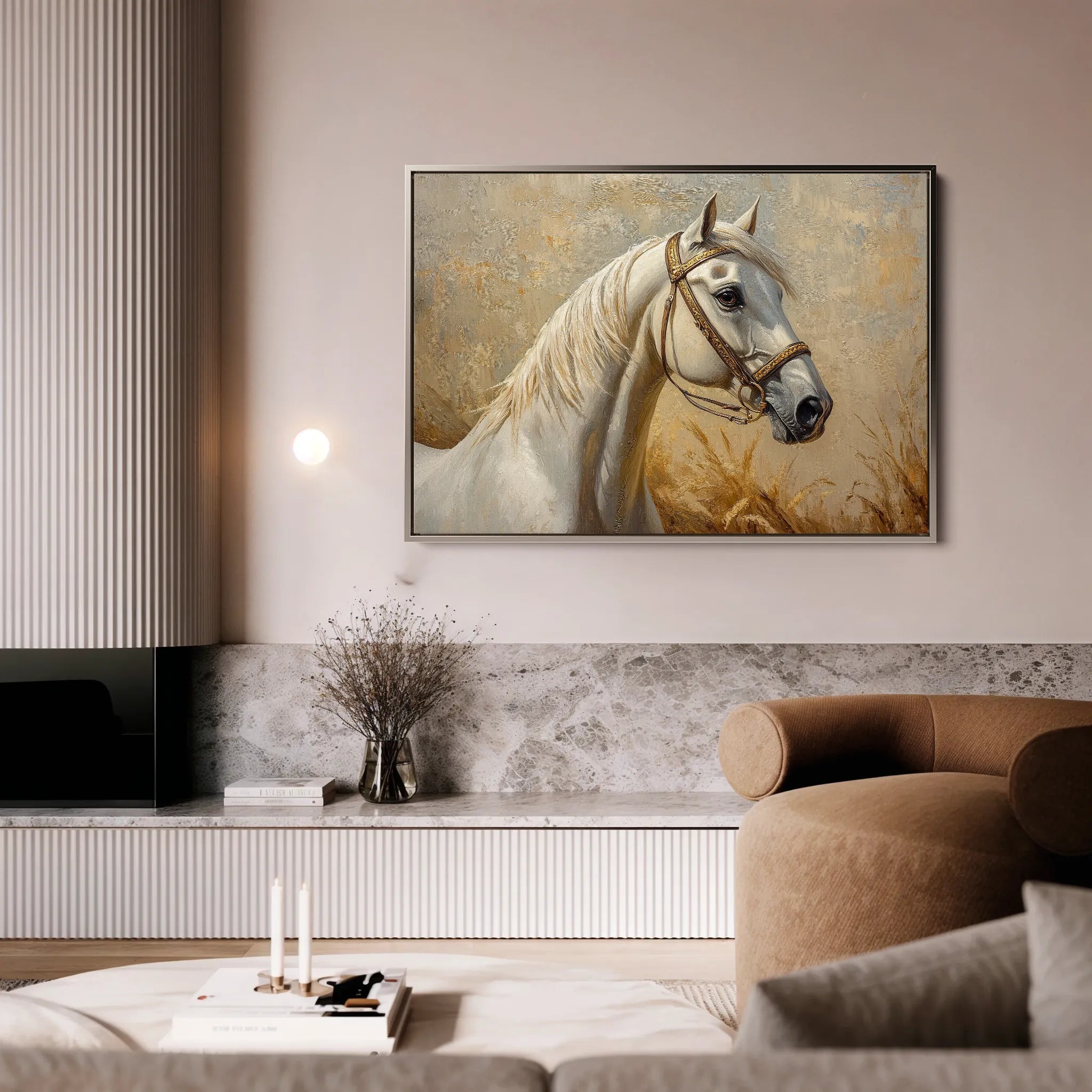 Horses 106 Canvas Art 18" x 24" / 45 x 60 cm / Black