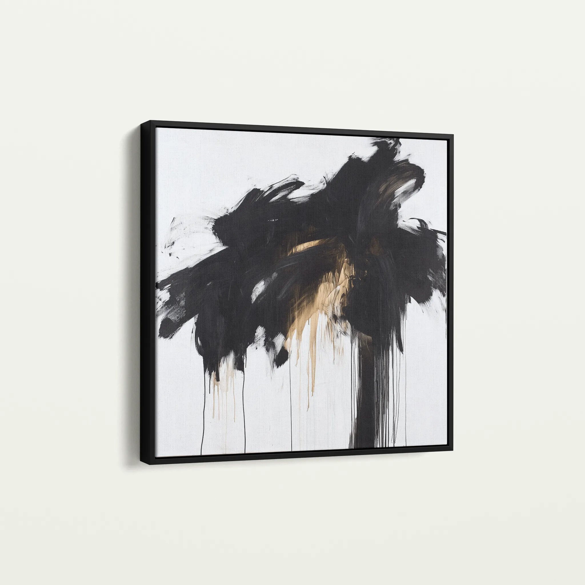Abstract 1060 Canvas Art 16" x 16" / 40 x 40 cm / Black