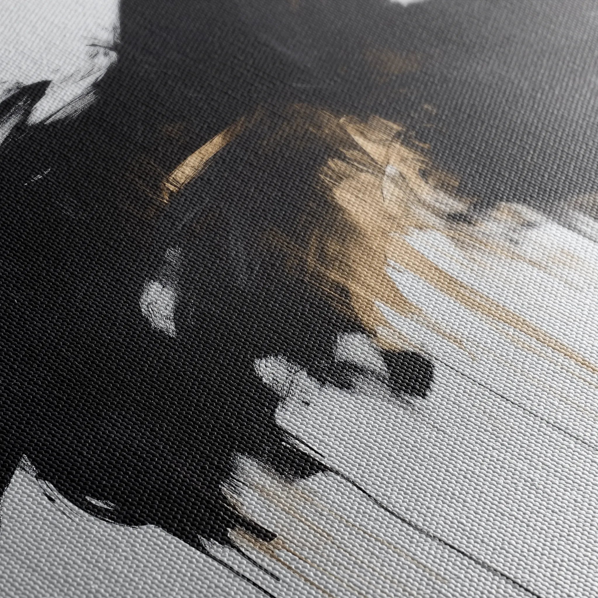 Abstract 1060 Canvas Art 16" x 16" / 40 x 40 cm / Black