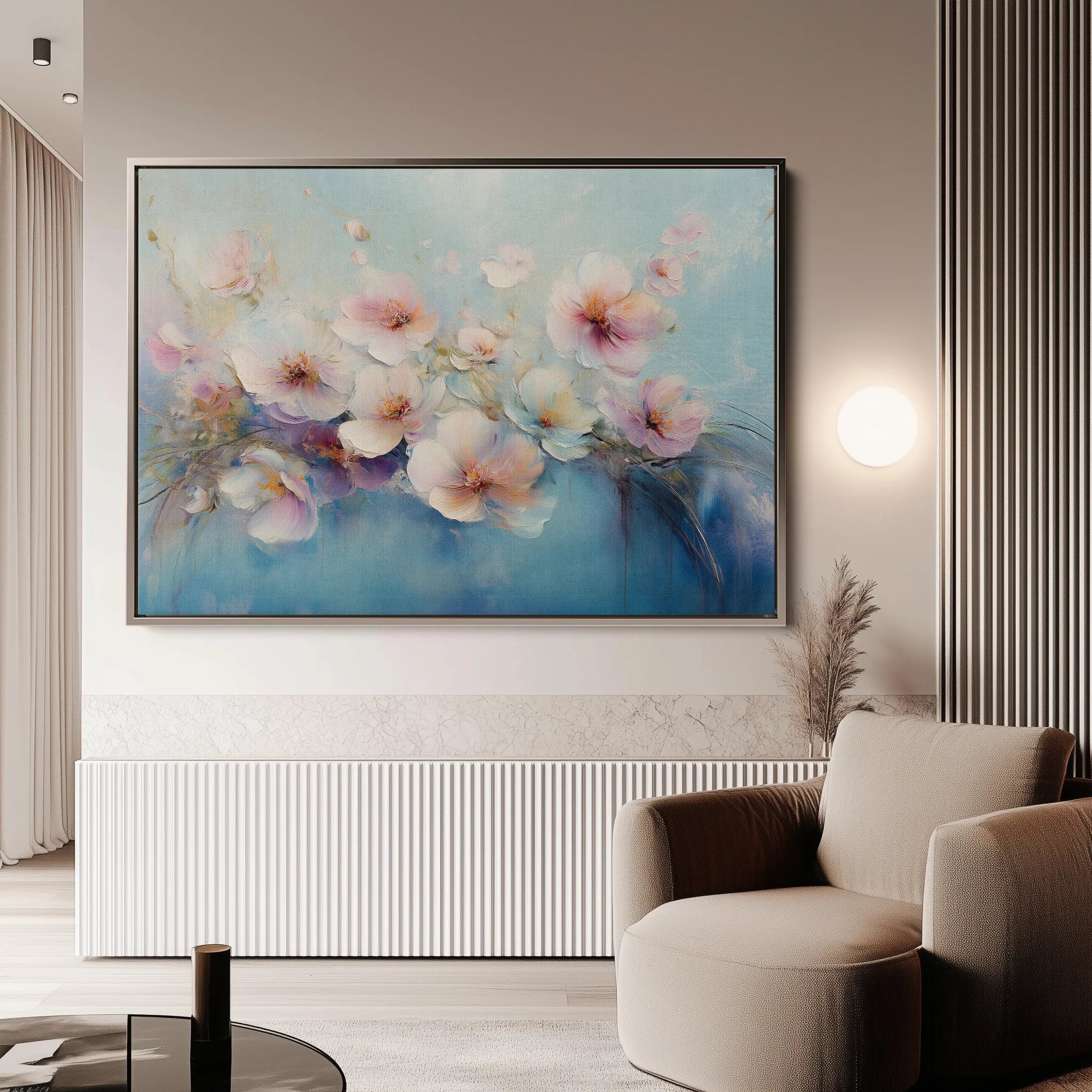 Floral 1060 Canvas Art 18" x 24" / 45 x 60 cm / Black