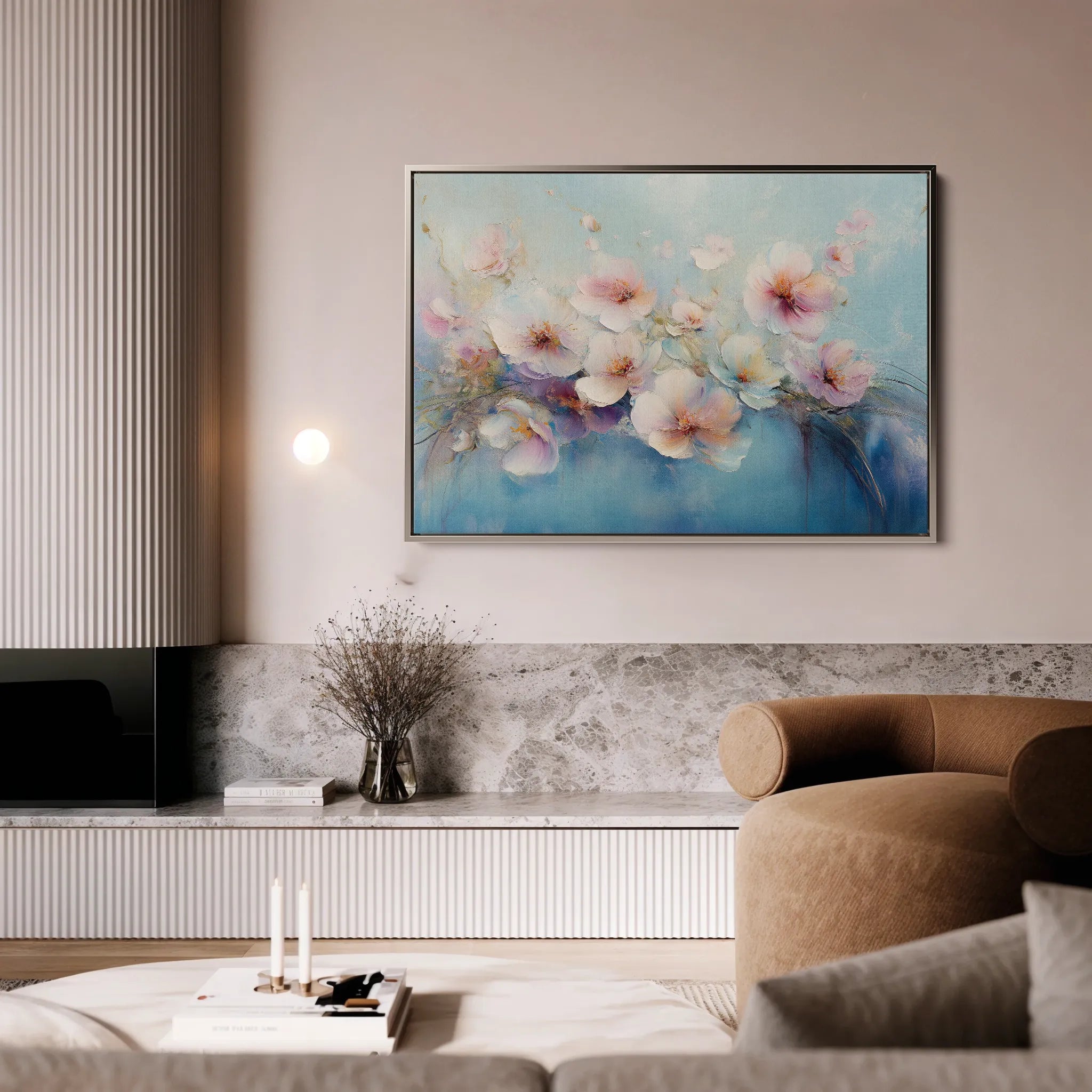 Floral 1060 Canvas Art 18" x 24" / 45 x 60 cm / Black