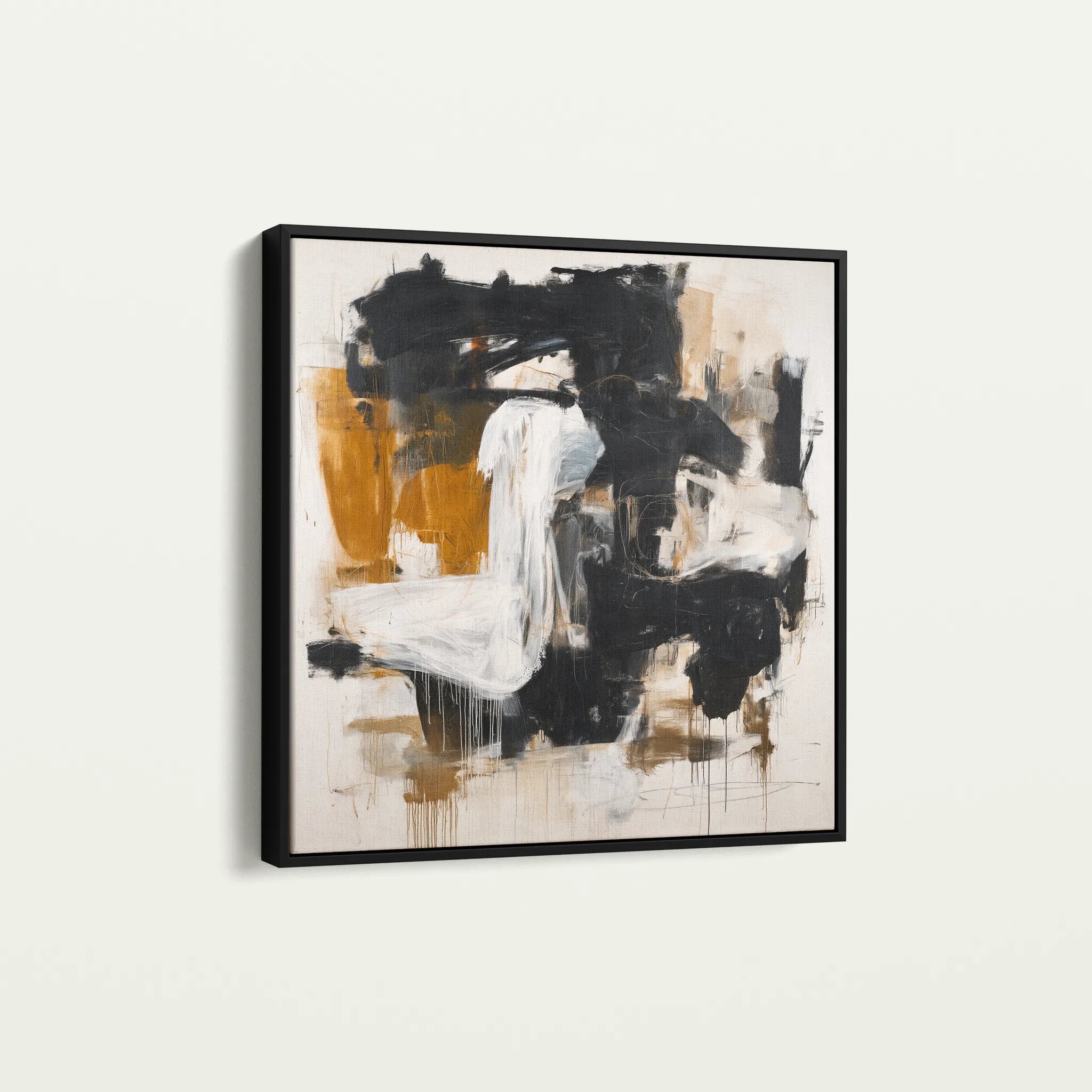 Abstract 1061 Canvas Art 16" x 16" / 40 x 40 cm / Black