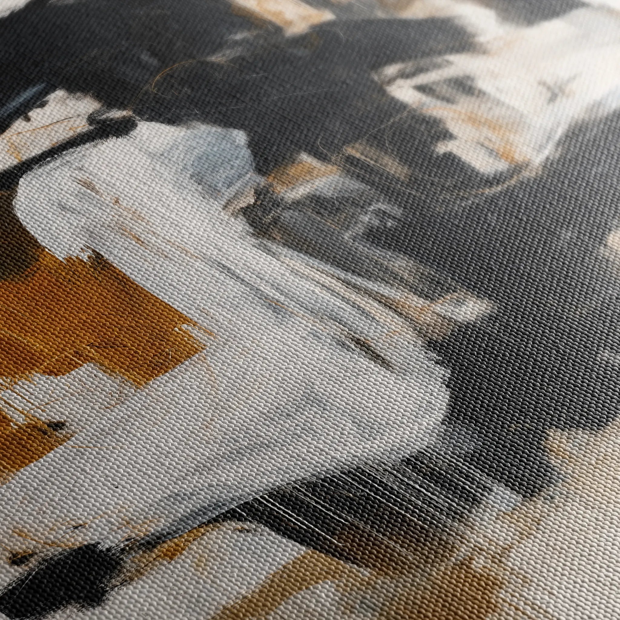Abstract 1061 Canvas Art 16" x 16" / 40 x 40 cm / Black