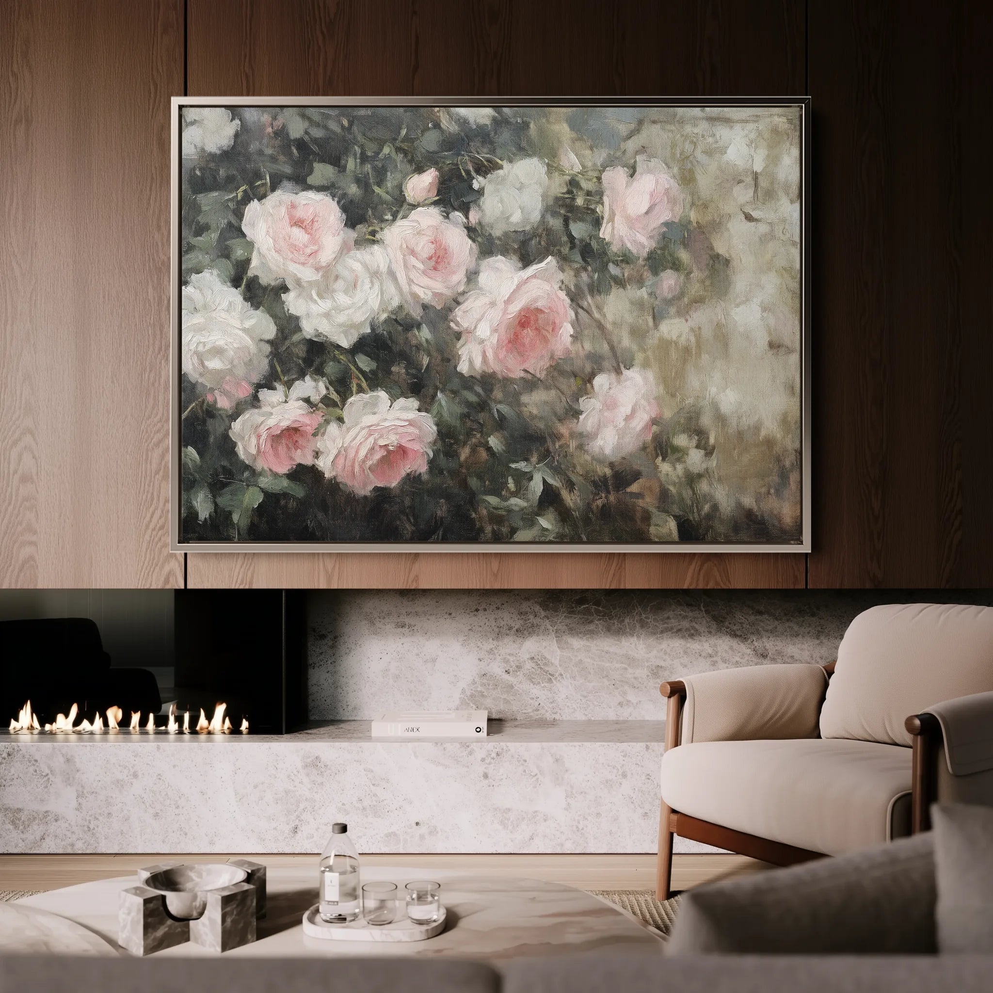 Floral 1061 Canvas Art 18" x 24" / 45 x 60 cm / Black