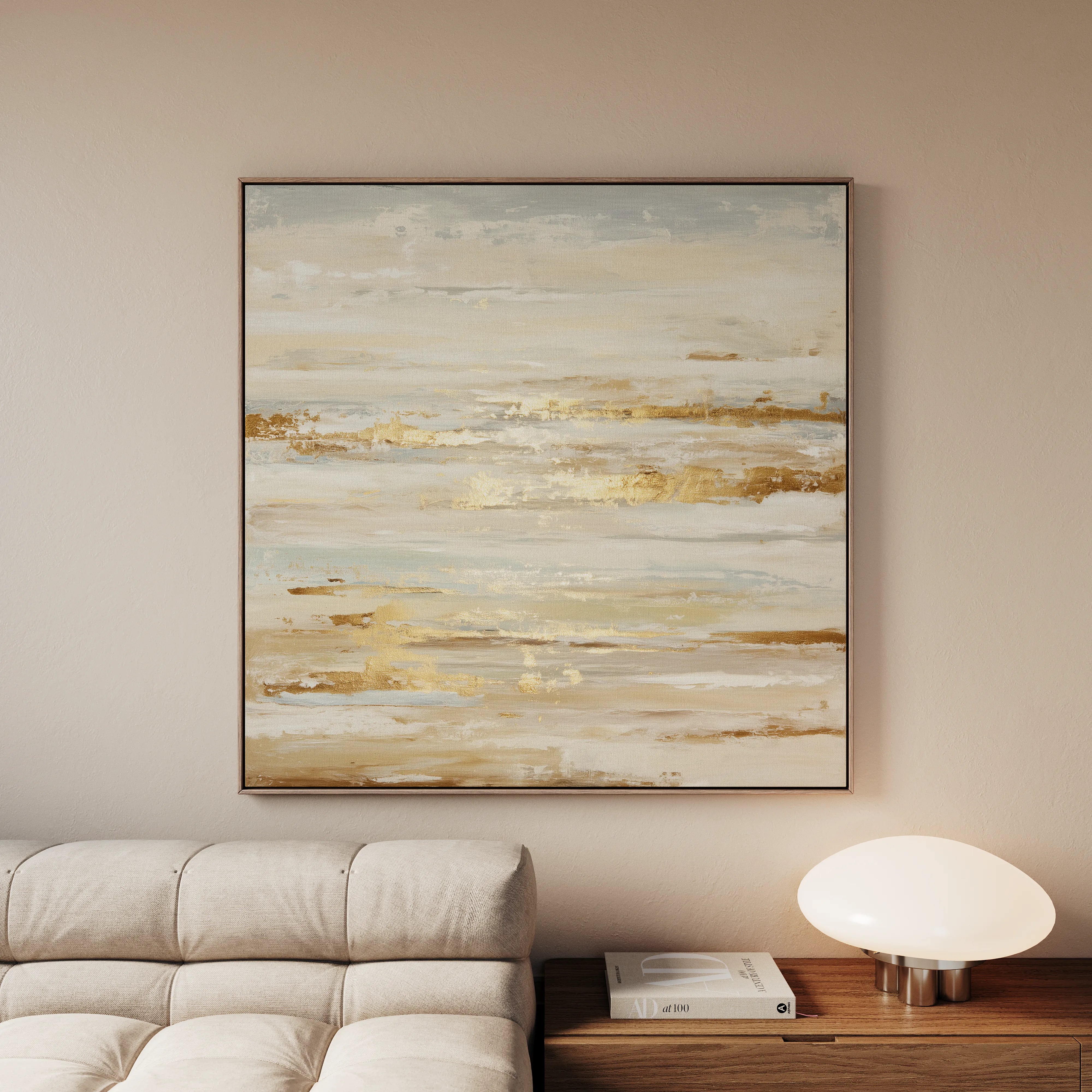 Abstract 1062 Canvas Art 16" x 16" / 40 x 40 cm / Black