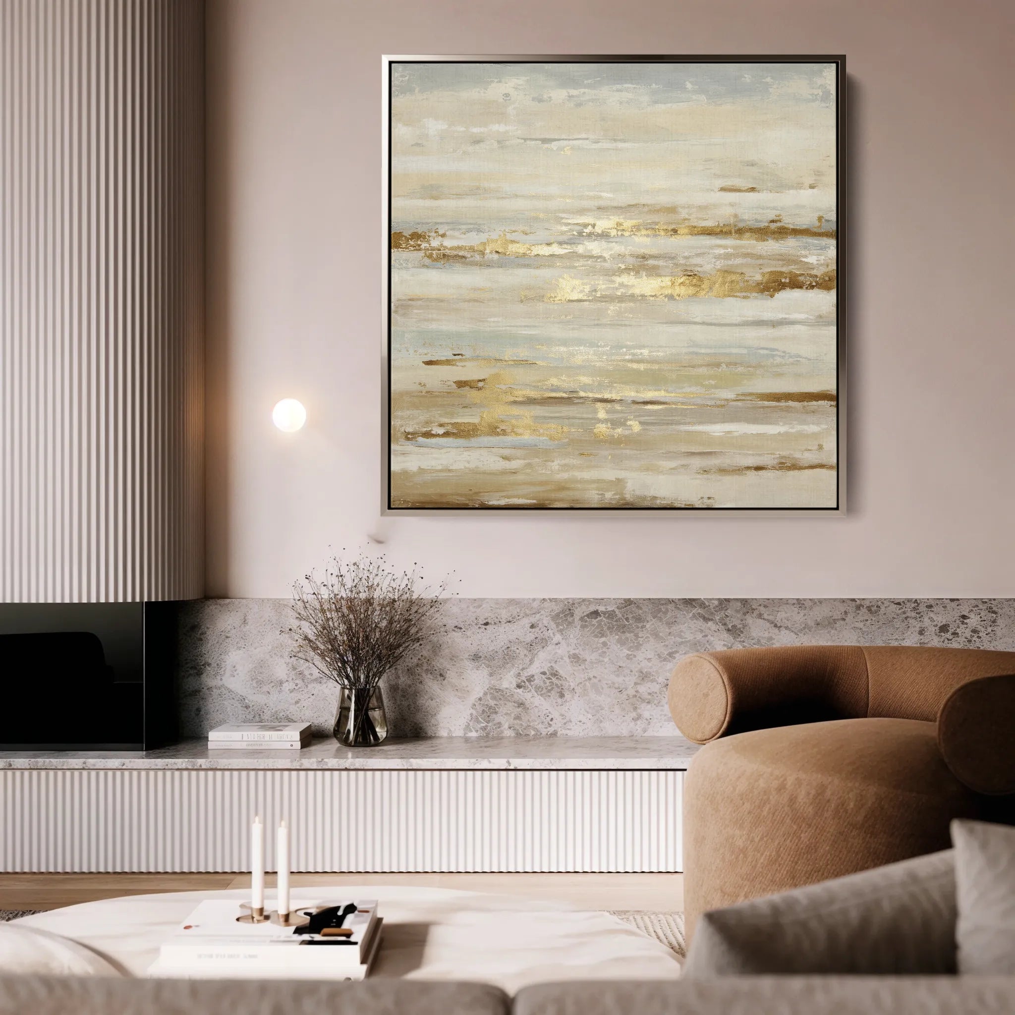 Abstract 1062 Canvas Art 16" x 16" / 40 x 40 cm / Black