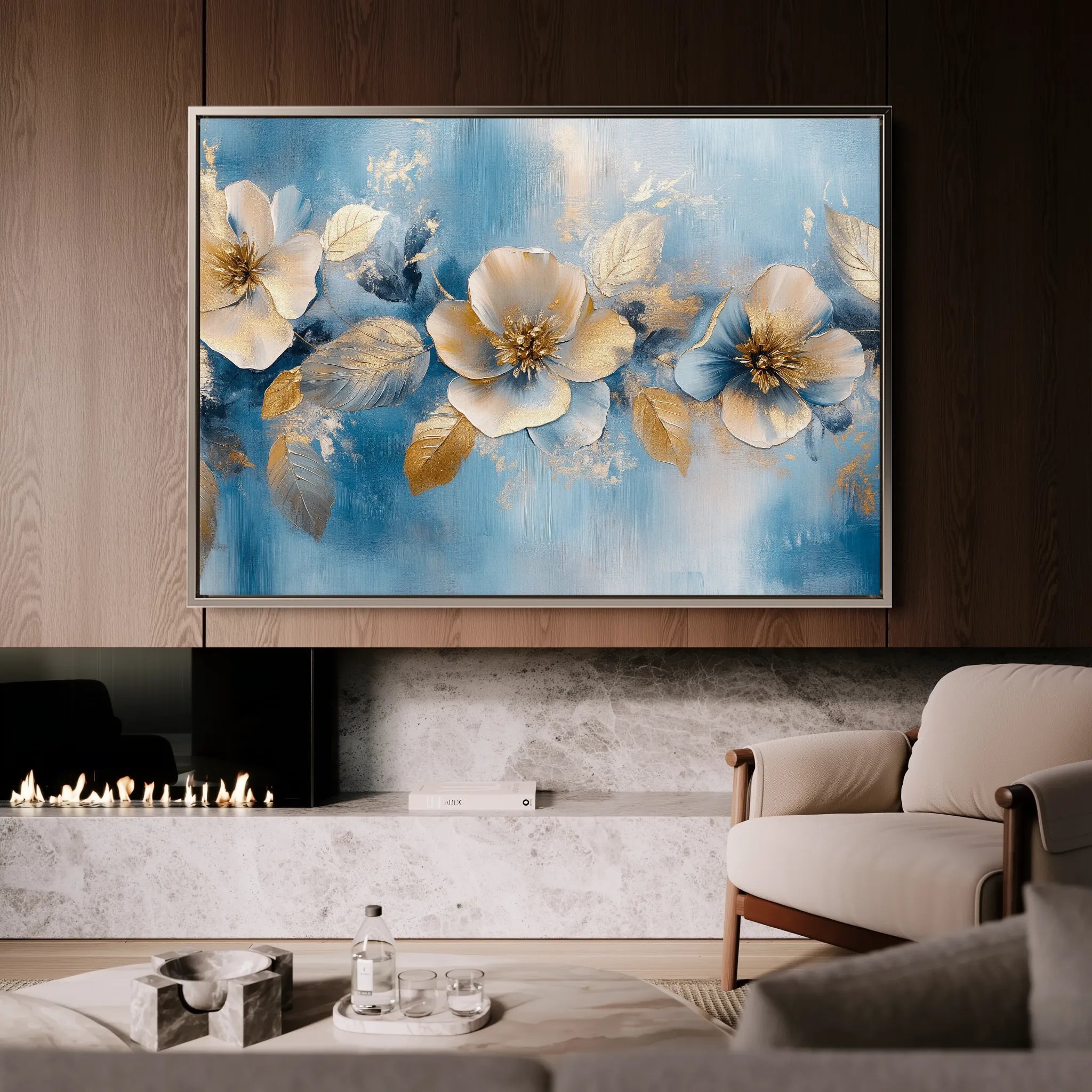 Floral 1062 Canvas Art 18" x 24" / 45 x 60 cm / Black