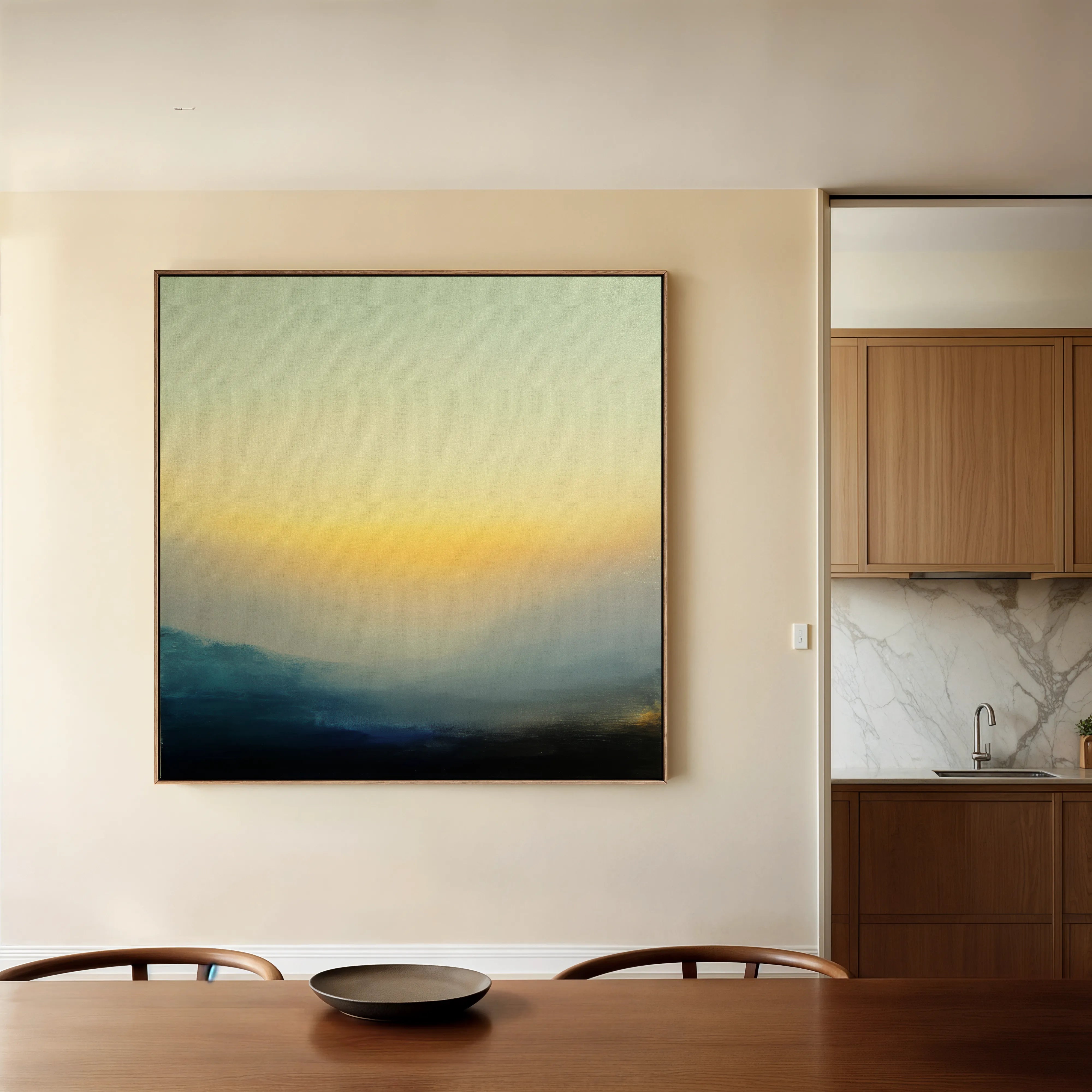 Abstract 1063 Canvas Art 16" x 16" / 40 x 40 cm / Black