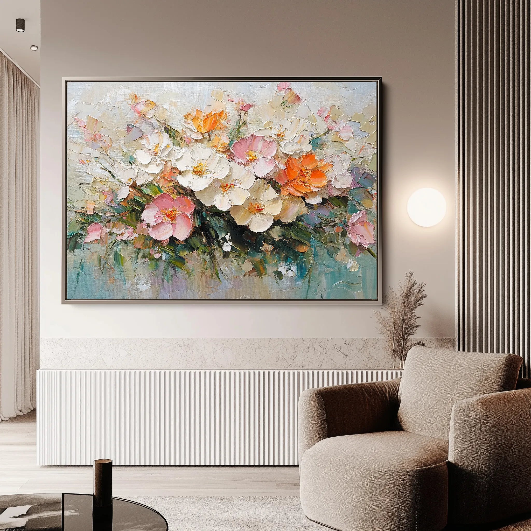Floral 1063 Canvas Art 18" x 24" / 45 x 60 cm / Black