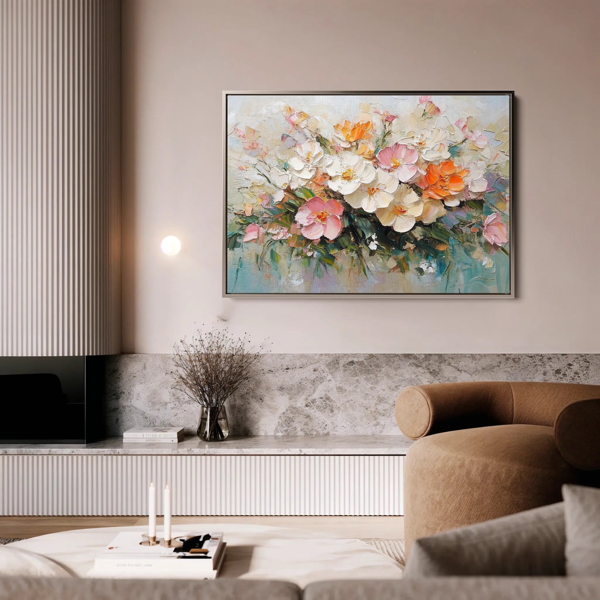 Floral 1063 Canvas Art 18" x 24" / 45 x 60 cm / Black