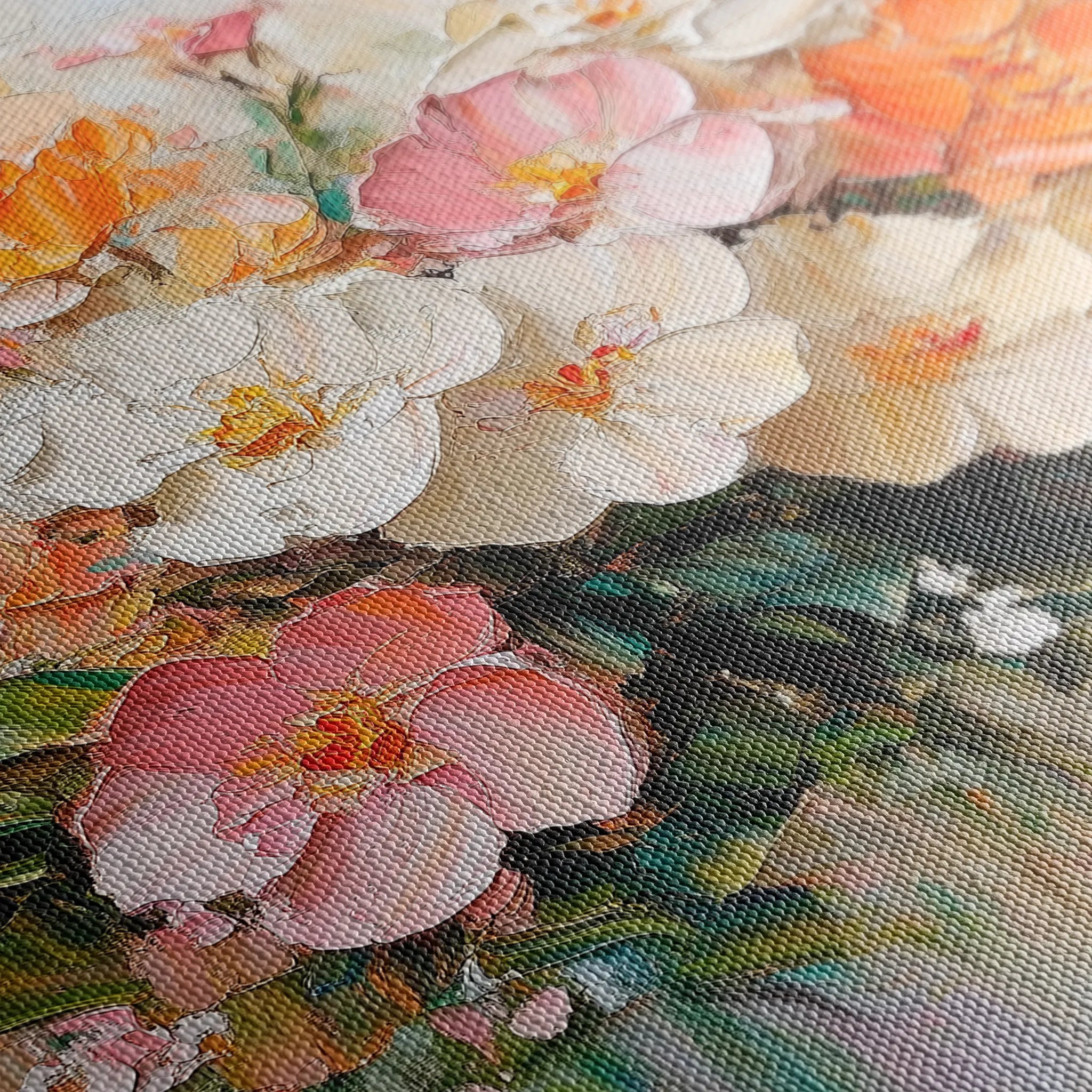 Floral 1063 Canvas Art 18" x 24" / 45 x 60 cm / Black