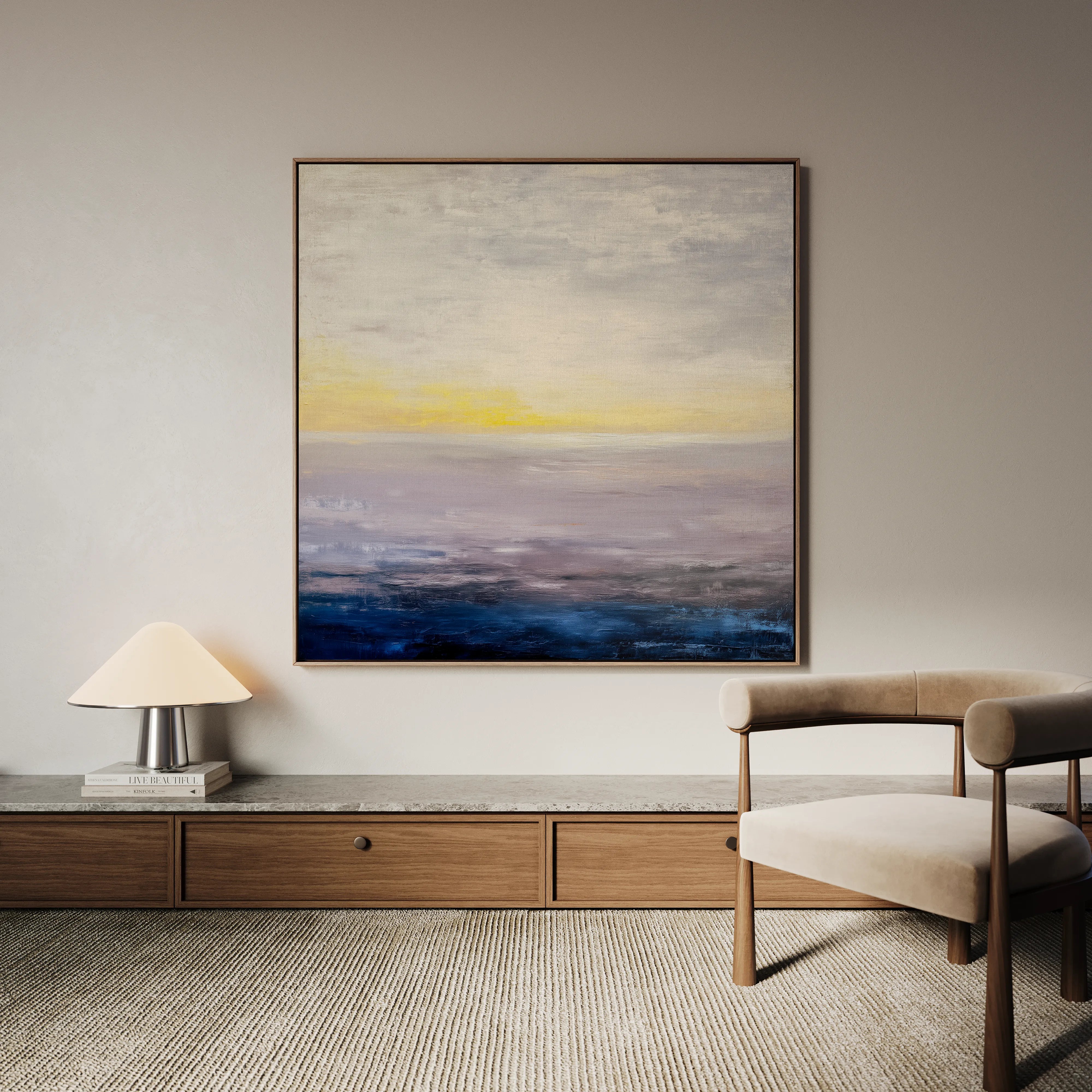 Abstract 1064 Canvas Art 16" x 16" / 40 x 40 cm / Black