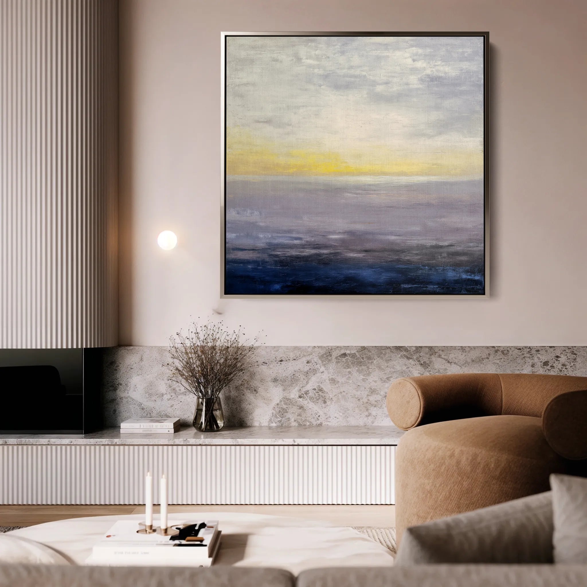 Abstract 1064 Canvas Art 16" x 16" / 40 x 40 cm / Black
