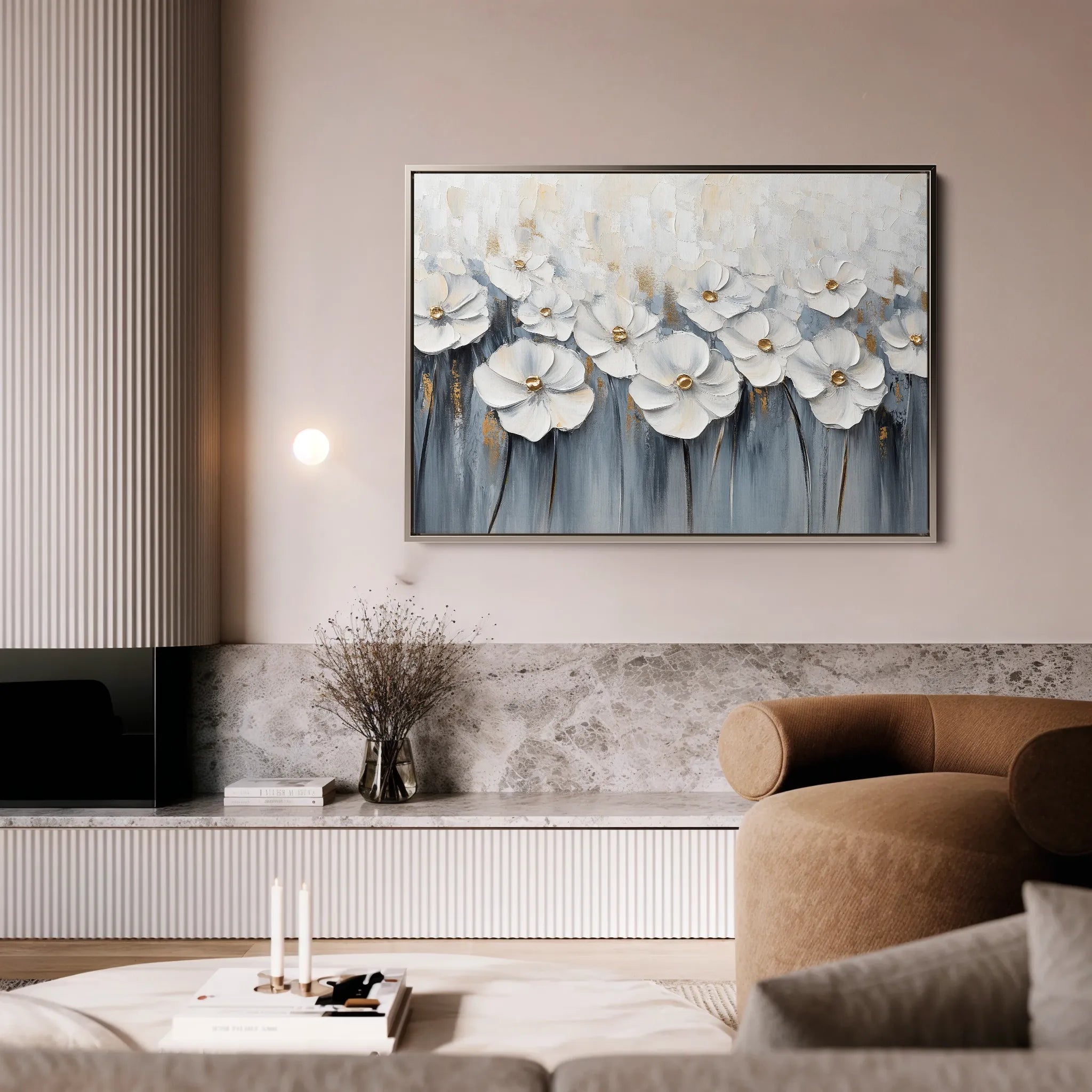 Floral 1064 Canvas Art 18" x 24" / 45 x 60 cm / Black