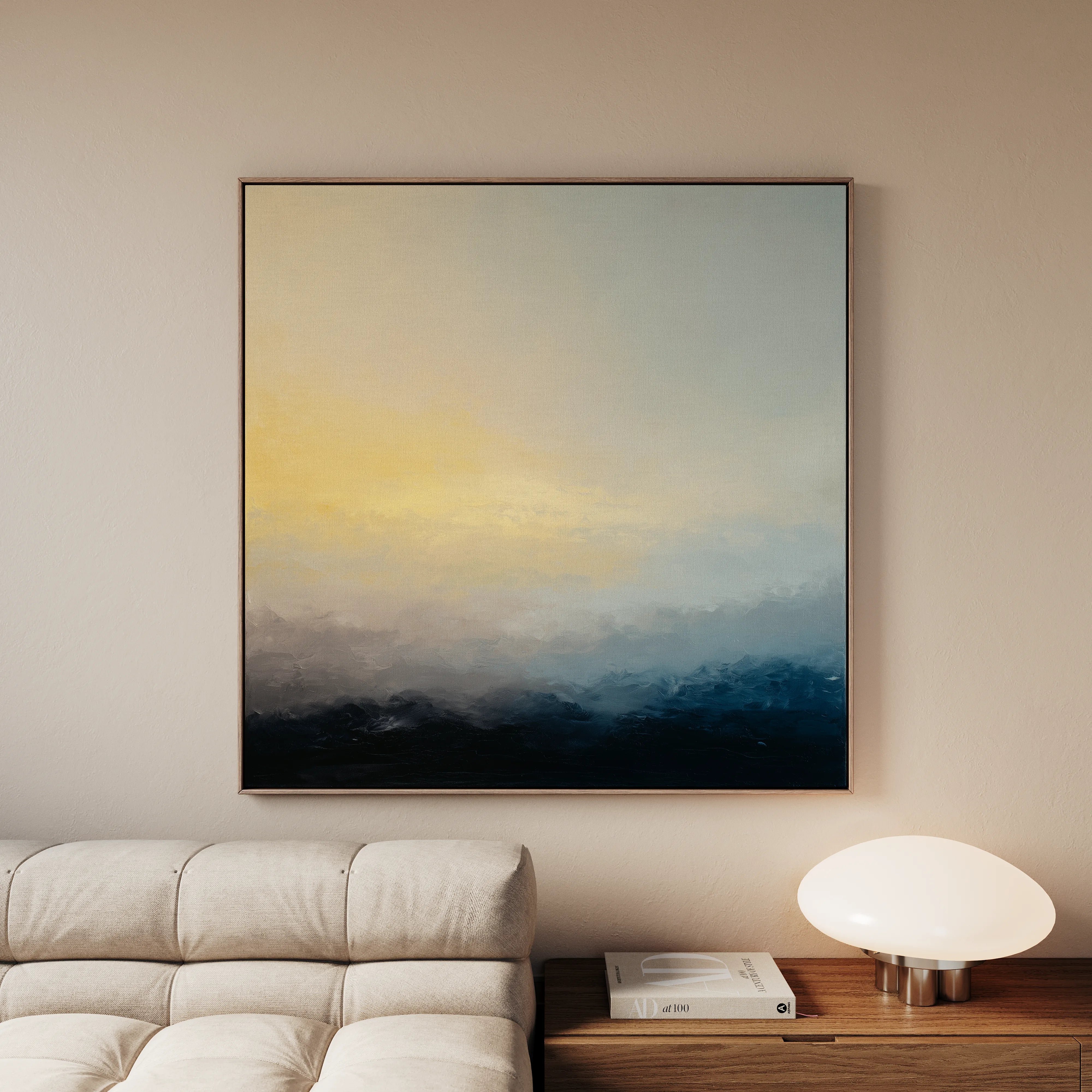 Abstract 1065 Canvas Art 16" x 16" / 40 x 40 cm / Black