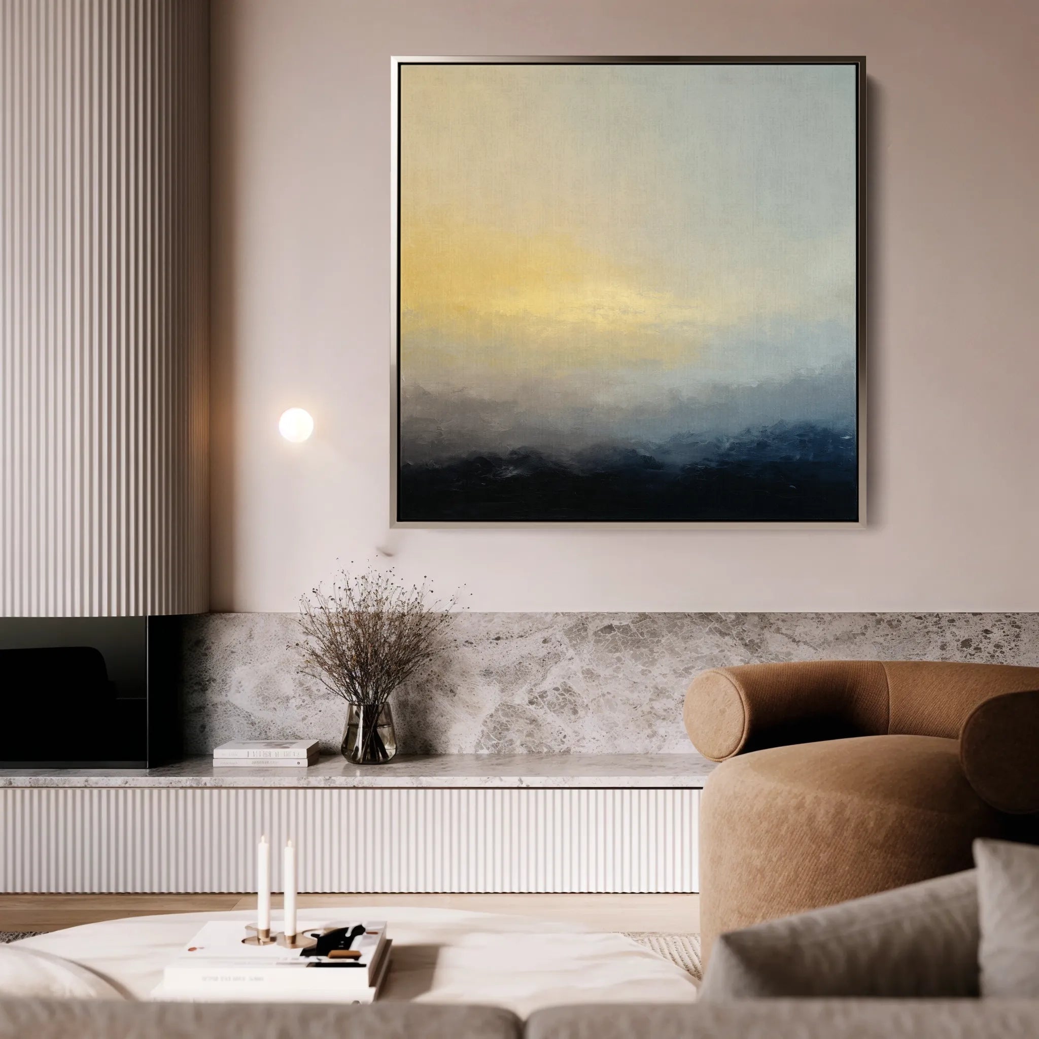 Abstract 1065 Canvas Art 16" x 16" / 40 x 40 cm / Black
