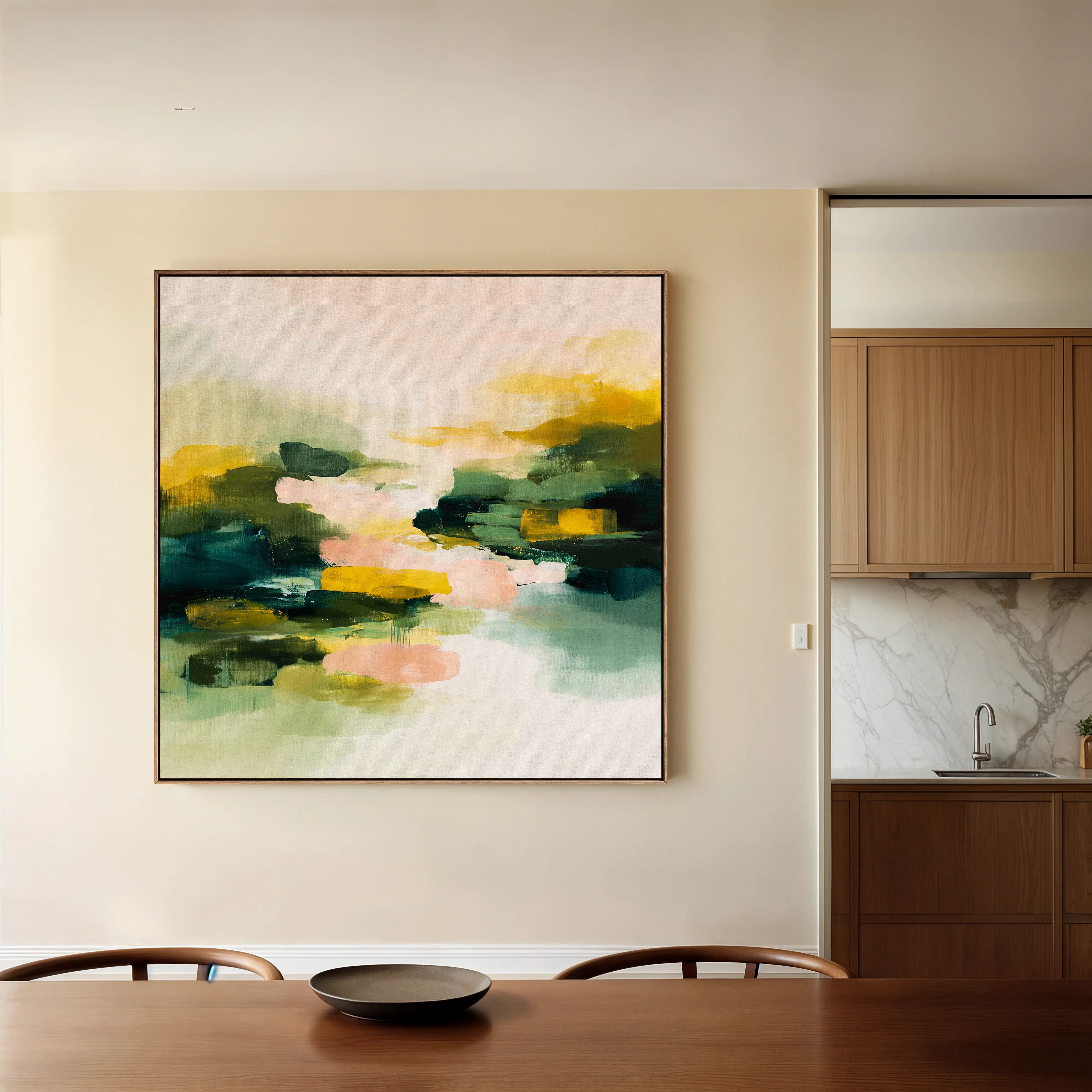 Abstract 1066 Canvas Art 16" x 16" / 40 x 40 cm / Black