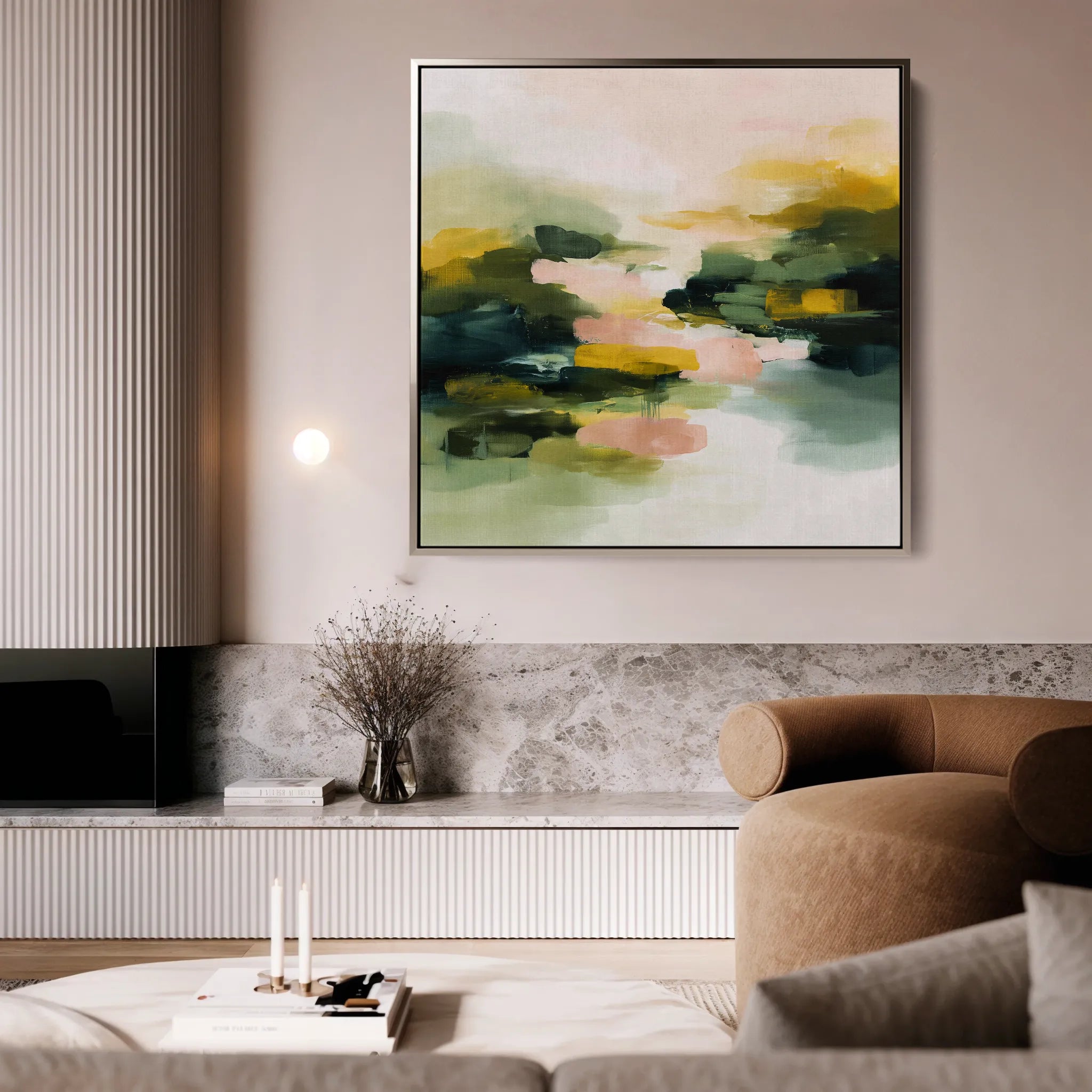 Abstract 1066 Canvas Art 16" x 16" / 40 x 40 cm / Black