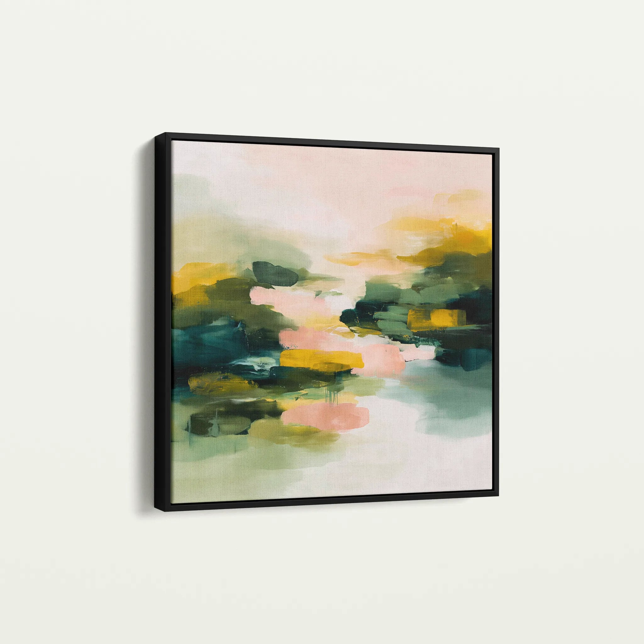 Abstract 1066 Canvas Art 16" x 16" / 40 x 40 cm / Black