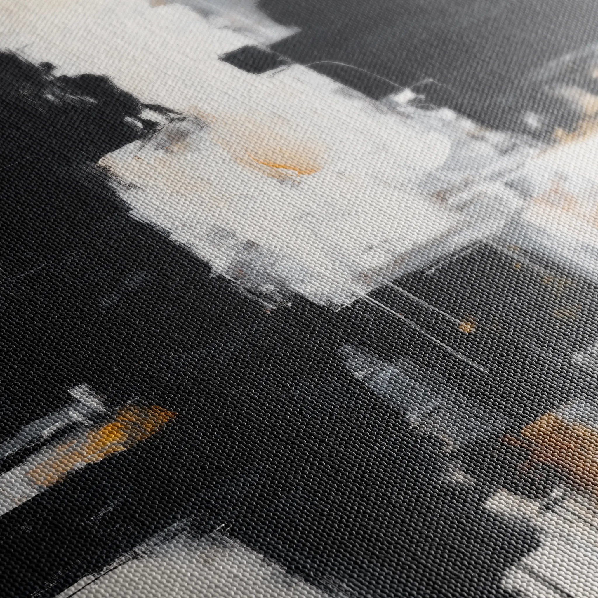 Abstract 1067 Canvas Art 16" x 16" / 40 x 40 cm / Black