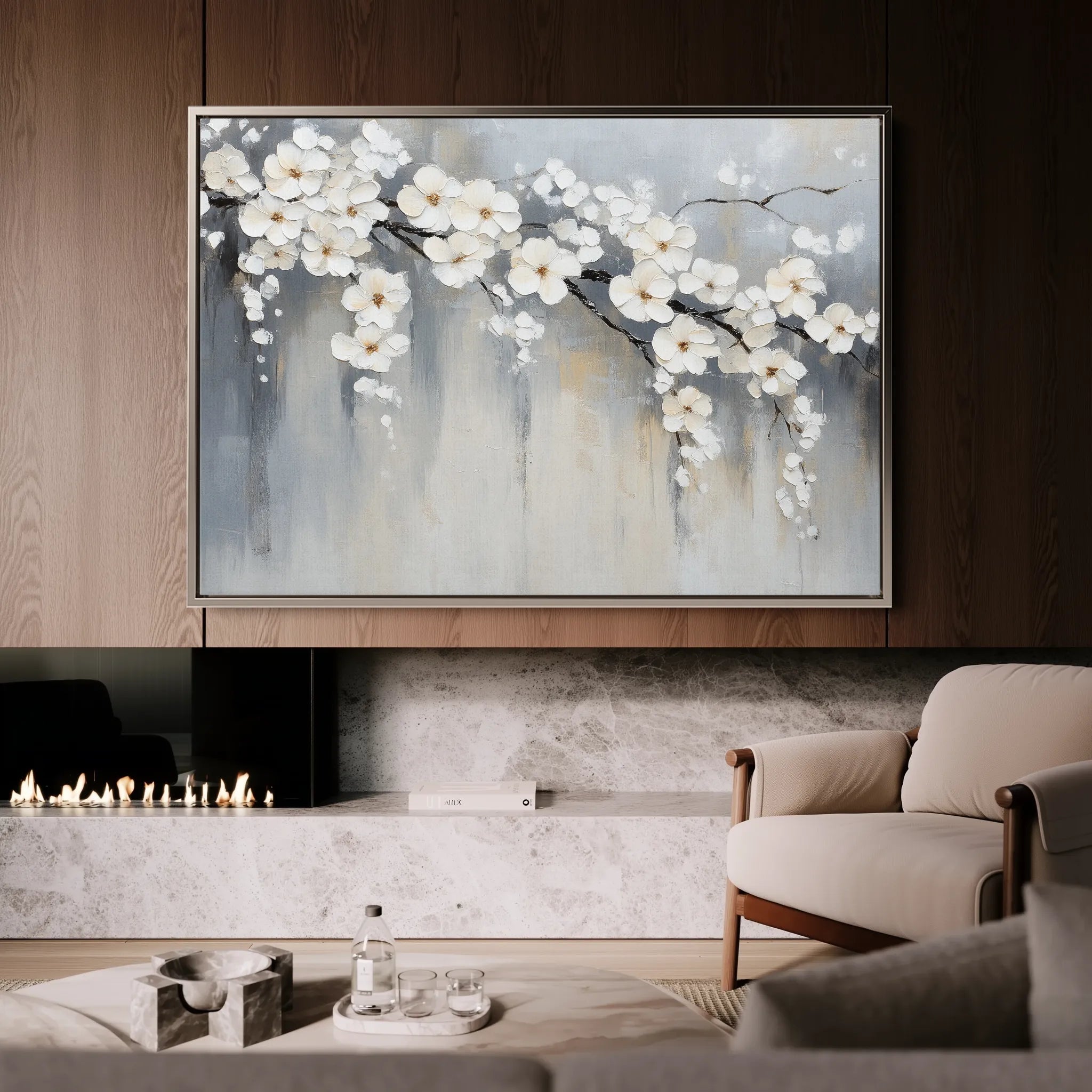 Floral 1067 Canvas Art 18" x 24" / 45 x 60 cm / Black