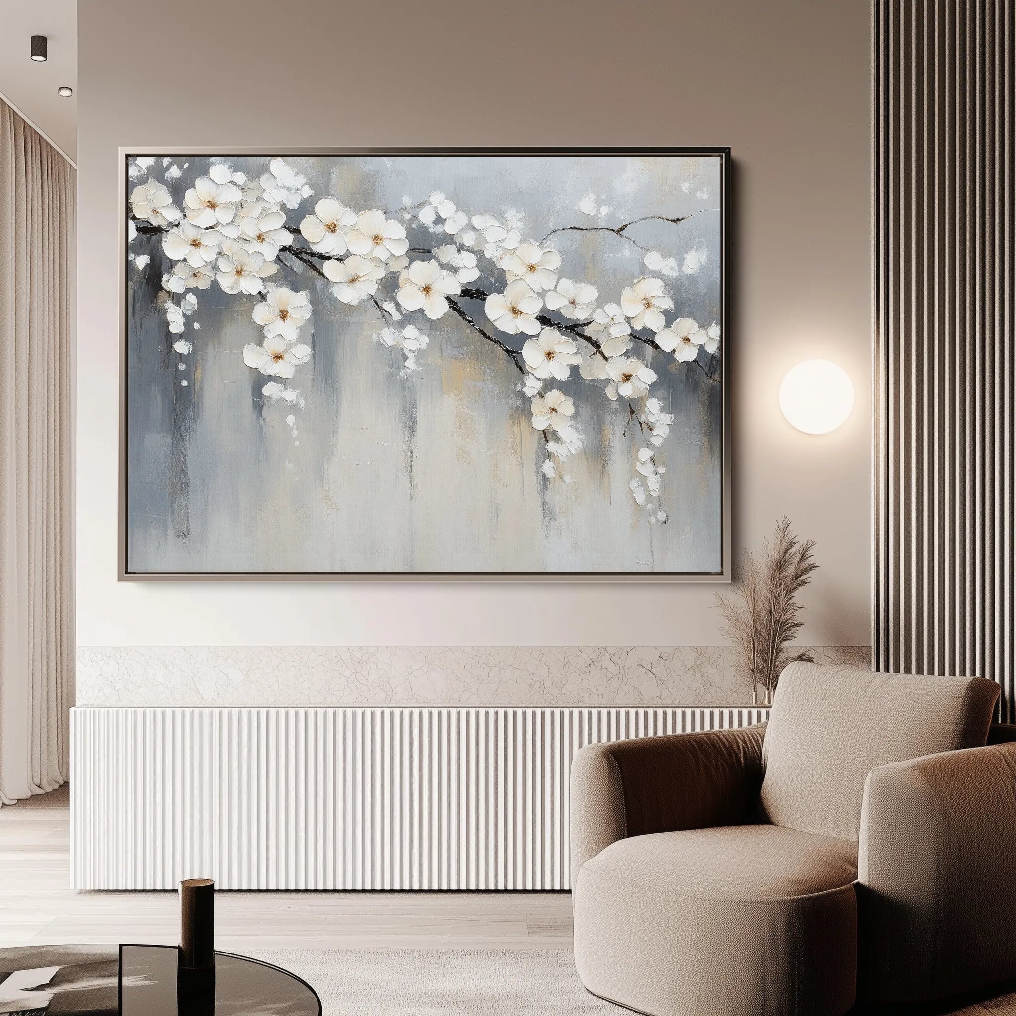 Floral 1067 Canvas Art 18" x 24" / 45 x 60 cm / Black