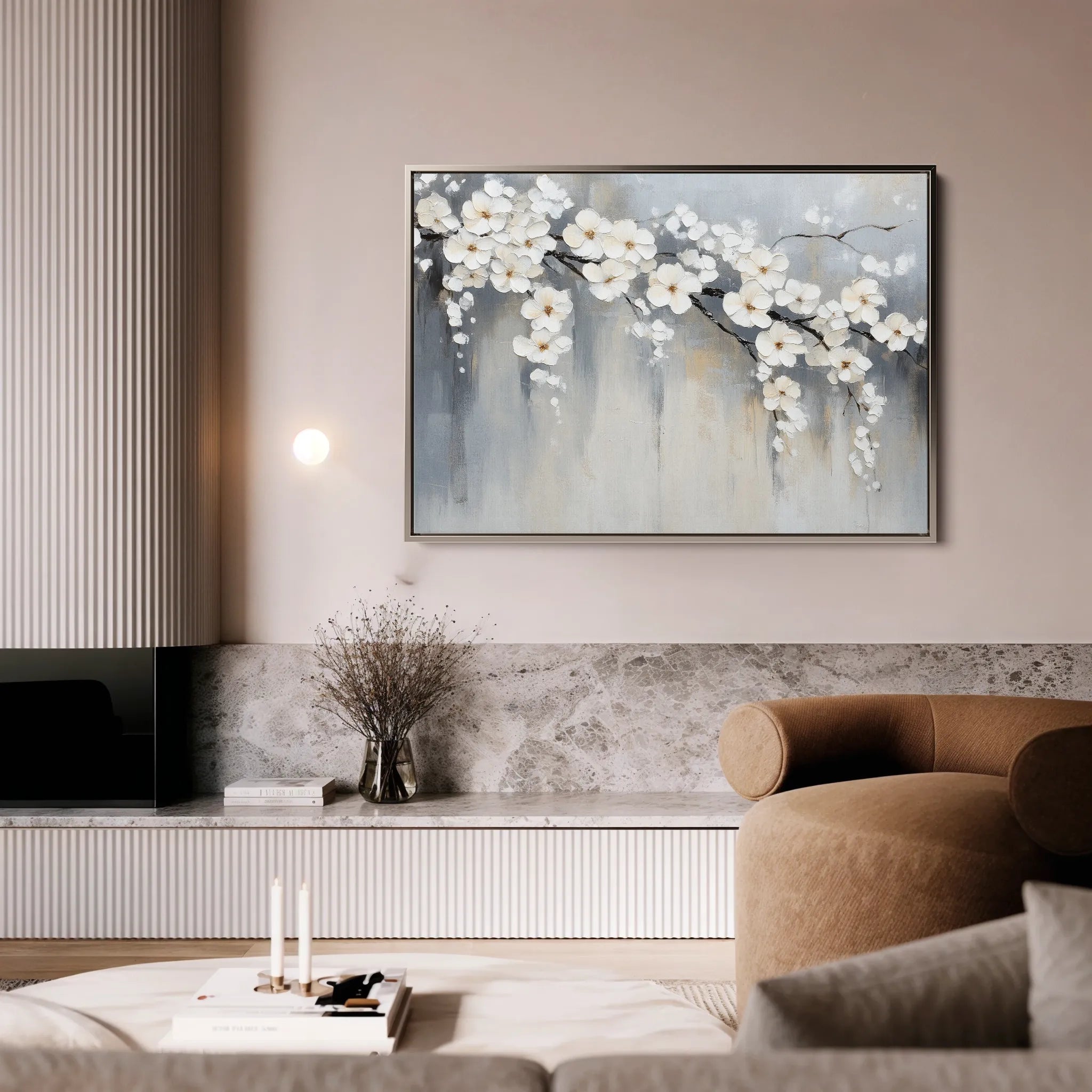 Floral 1067 Canvas Art 18" x 24" / 45 x 60 cm / Black