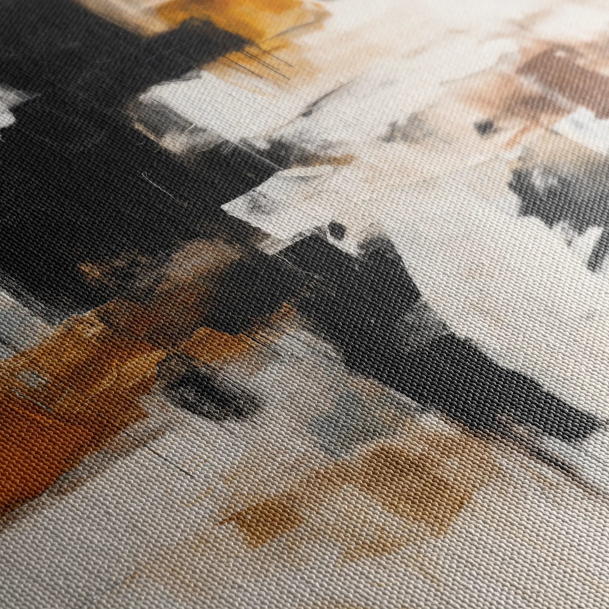 Abstract 1068 Canvas Art 16" x 16" / 40 x 40 cm / Black