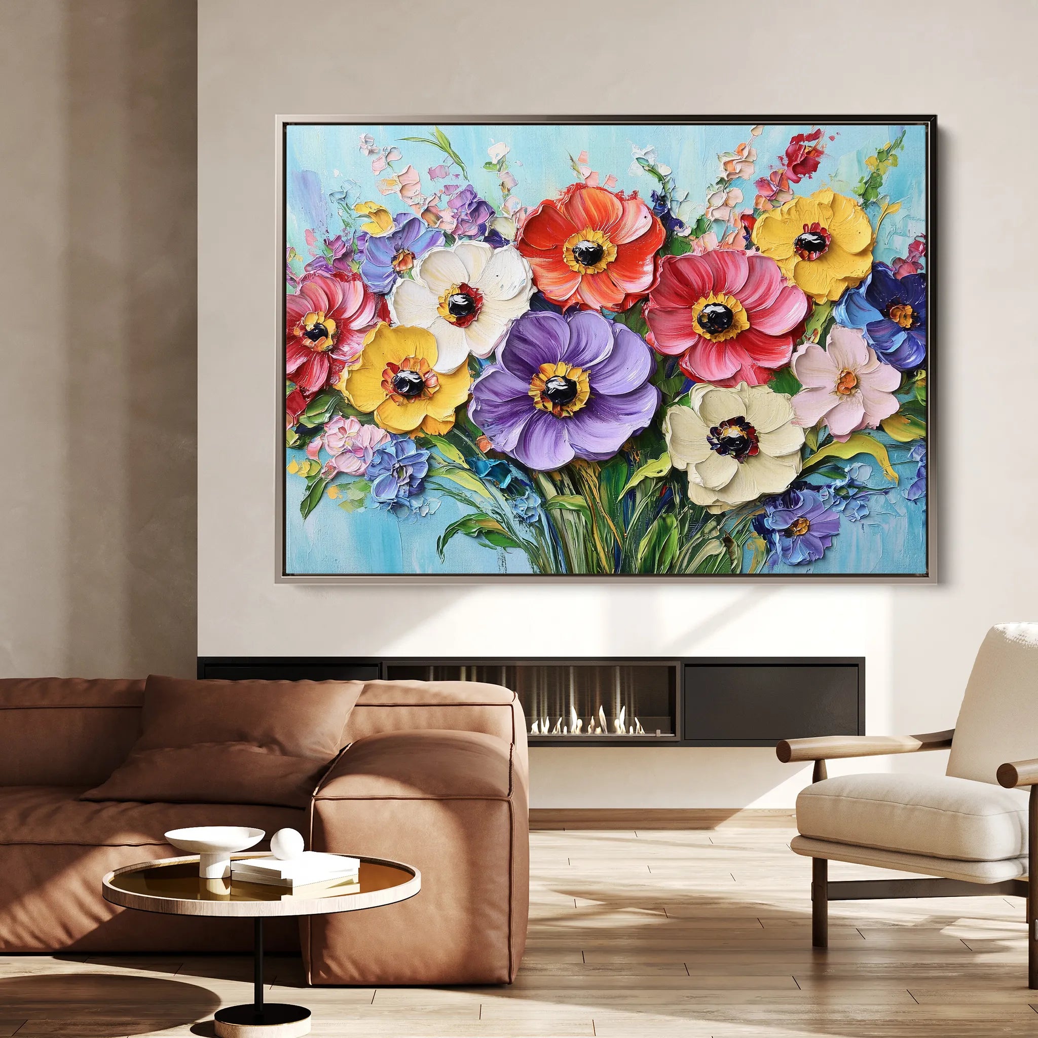 Floral 1068 Canvas Art 18" x 24" / 45 x 60 cm / Black