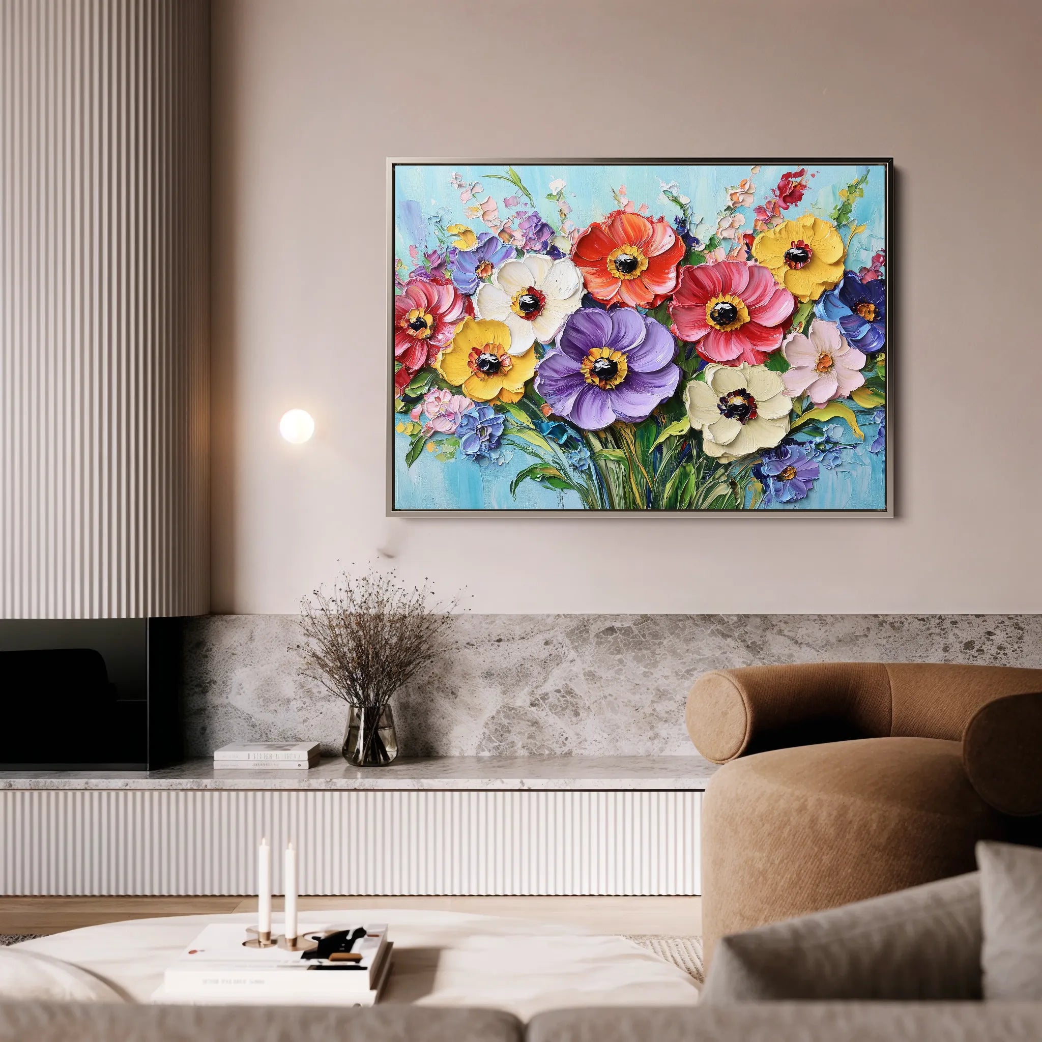 Floral 1068 Canvas Art 18" x 24" / 45 x 60 cm / Black