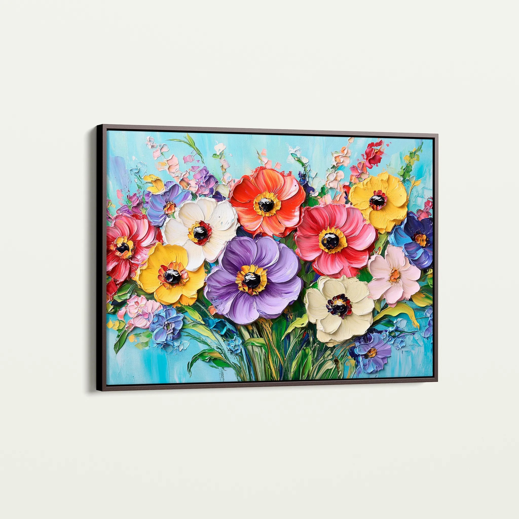 Floral 1068 Canvas Art 18" x 24" / 45 x 60 cm / Black
