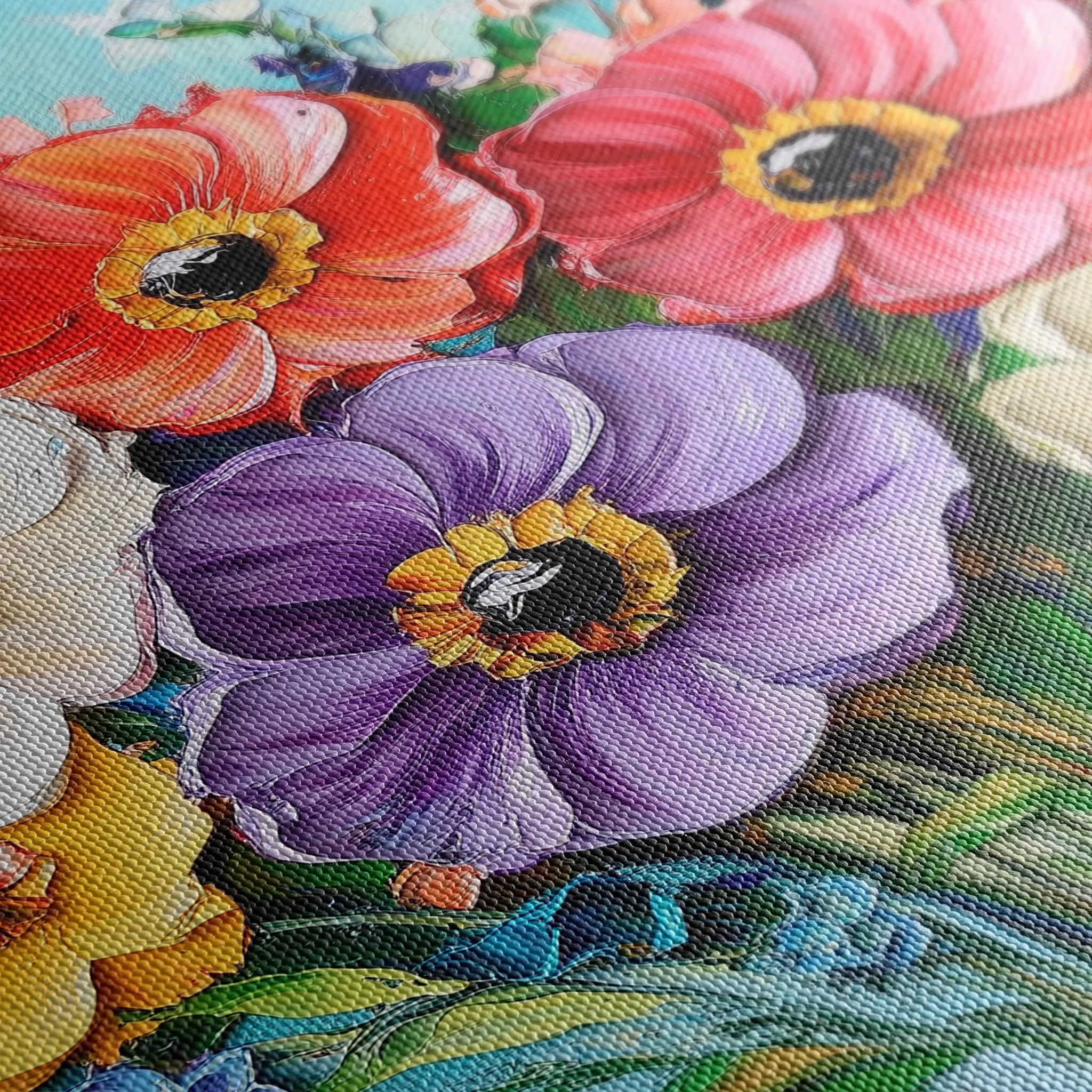 Floral 1068 Canvas Art 18" x 24" / 45 x 60 cm / Black