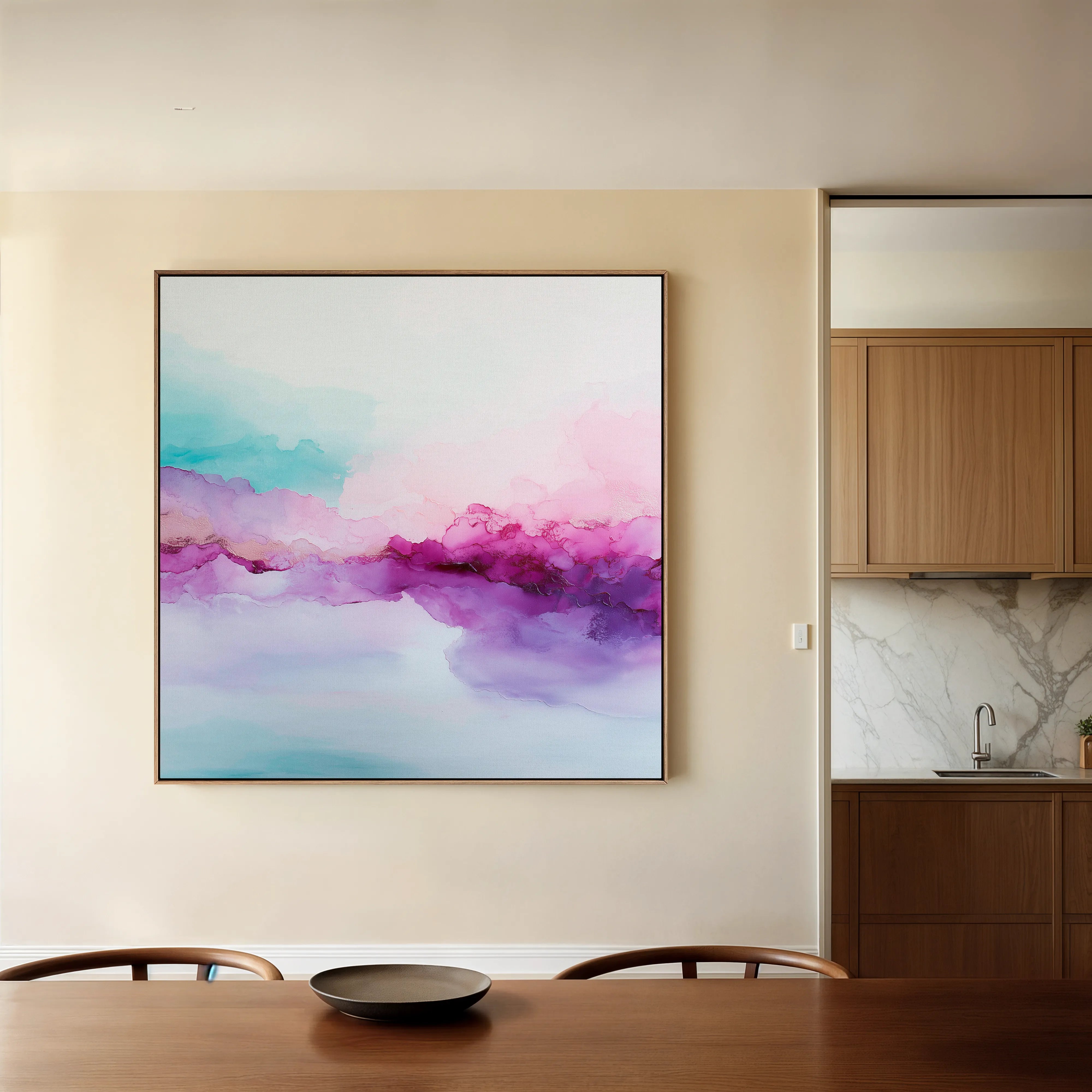 Abstract 1069 Canvas Art 16" x 16" / 40 x 40 cm / Black