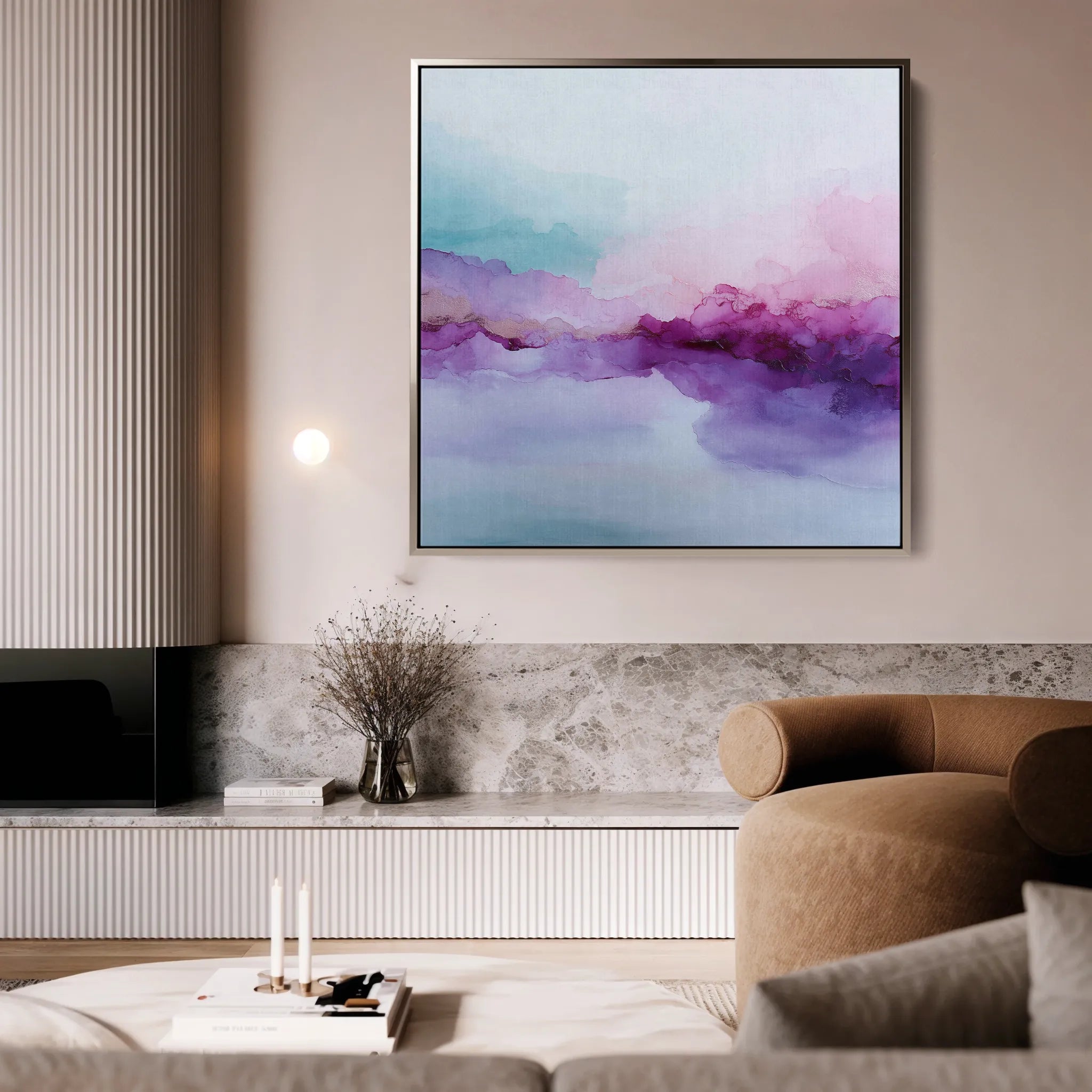 Abstract 1069 Canvas Art 16" x 16" / 40 x 40 cm / Black