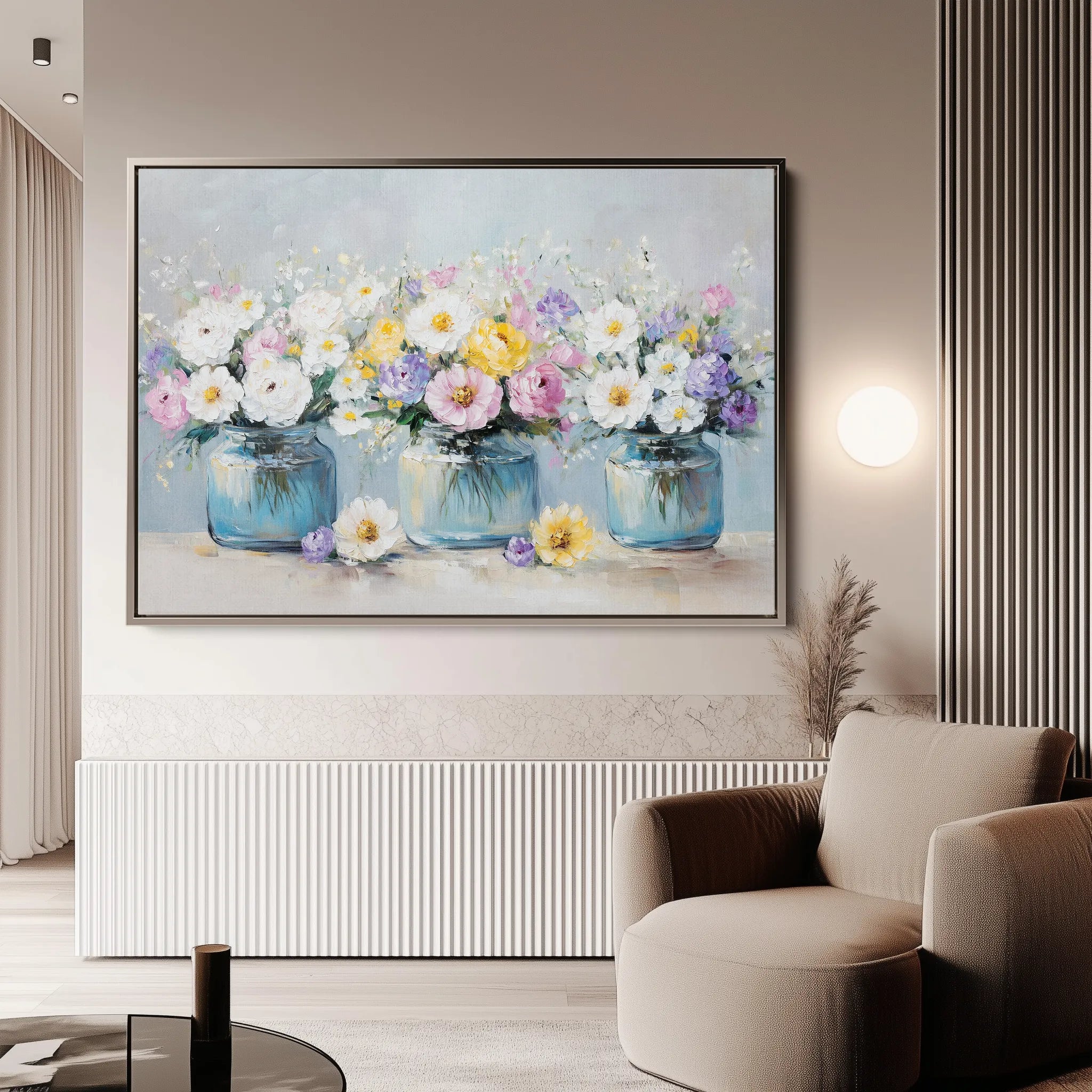 Floral 1069 Canvas Art 18" x 24" / 45 x 60 cm / Black