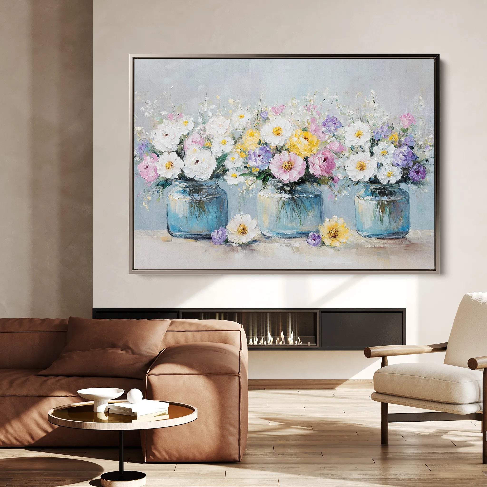 Floral 1069 Canvas Art 18" x 24" / 45 x 60 cm / Black