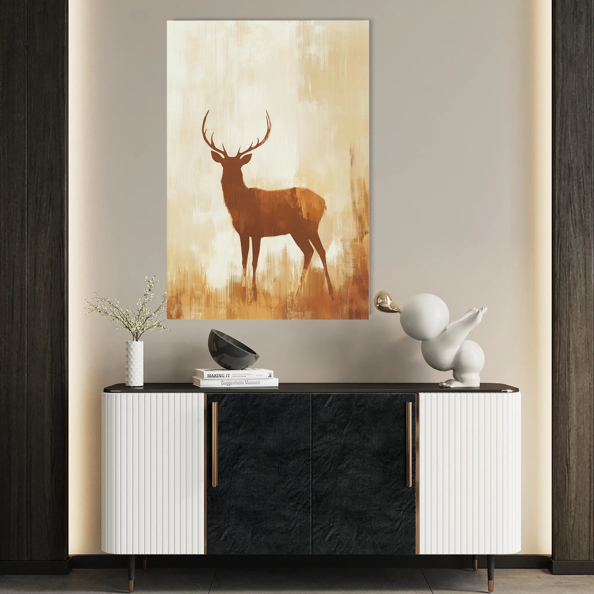 Animals 107 Canvas Art 18" x 24" / 45 x 60 cm / Black