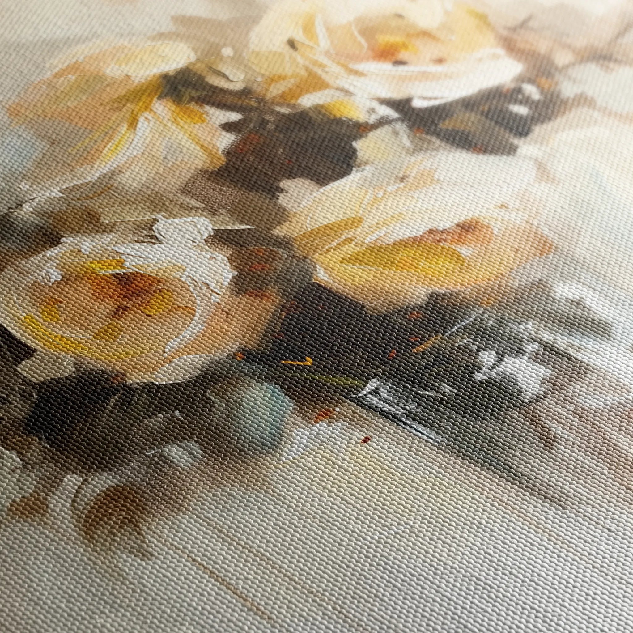 Floral 107 Canvas Art 18" x 24" / 45 x 60 cm / Black