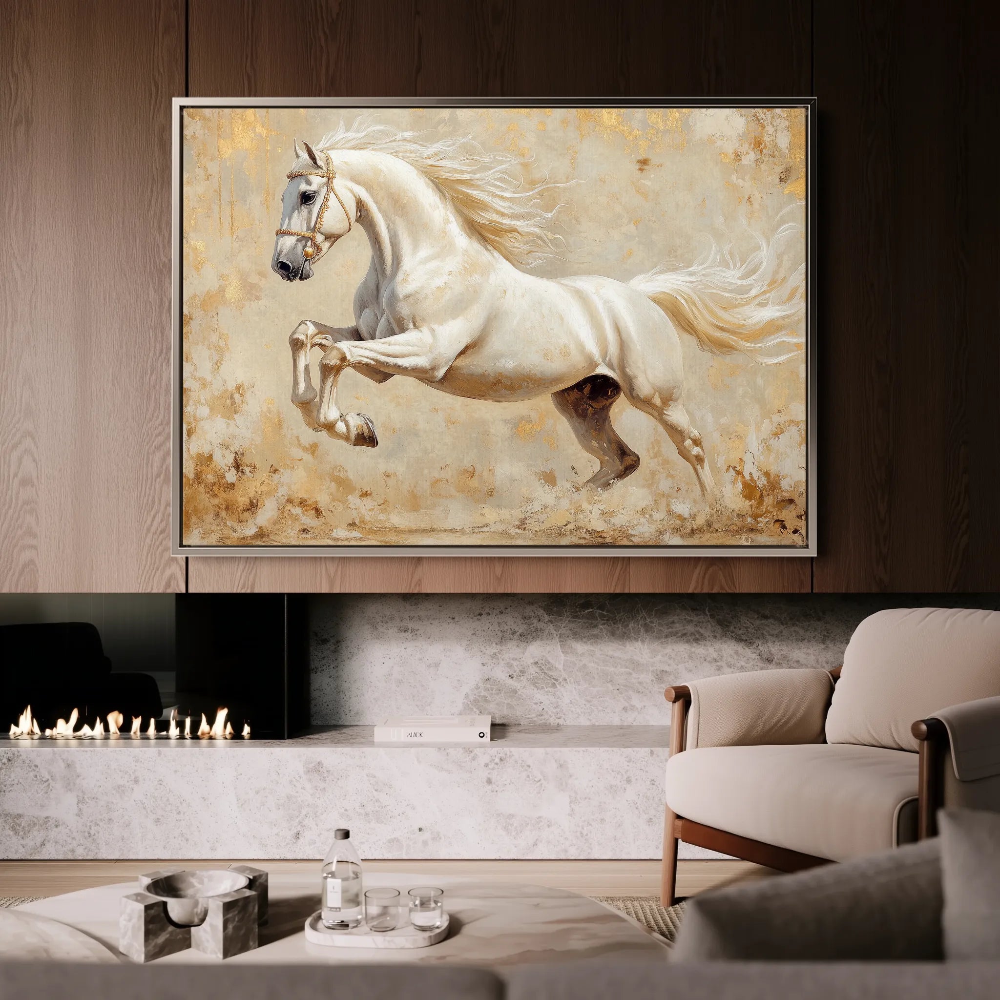 Horses 107 Canvas Art 18" x 24" / 45 x 60 cm / Black