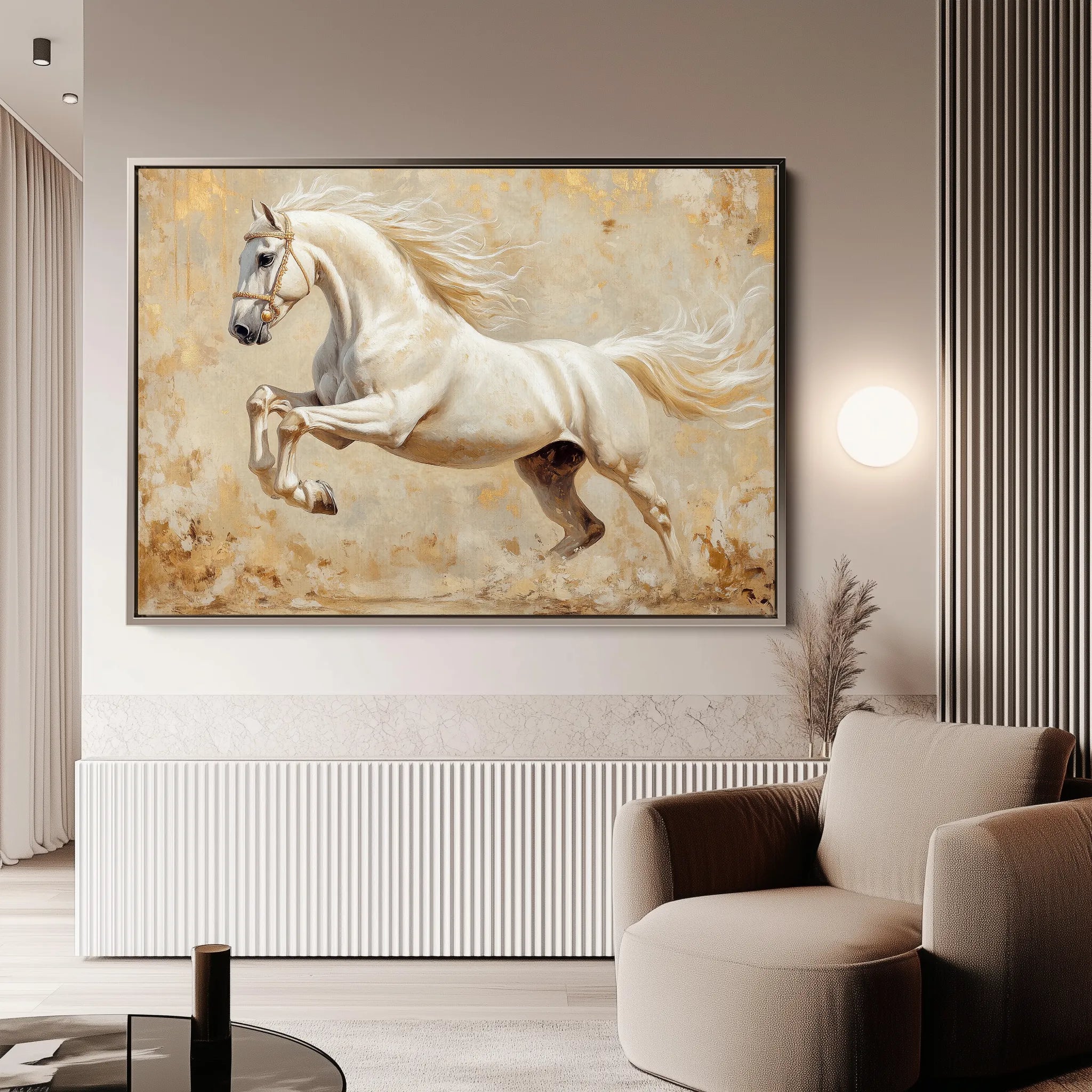 Horses 107 Canvas Art 18" x 24" / 45 x 60 cm / Black