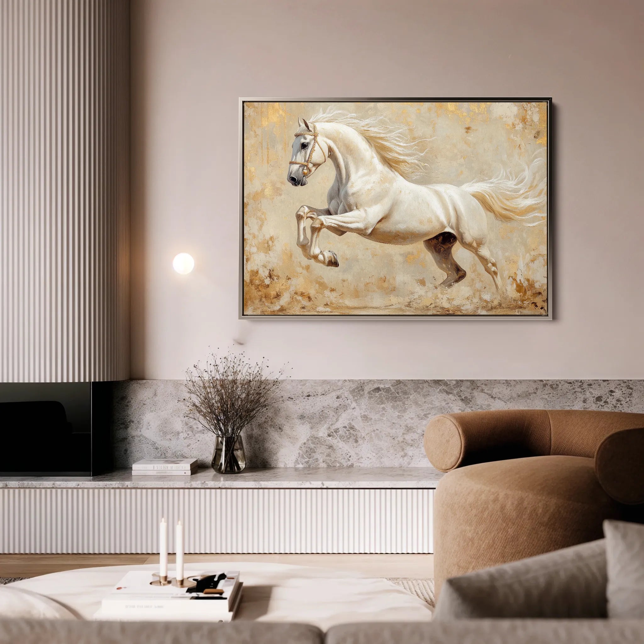 Horses 107 Canvas Art 18" x 24" / 45 x 60 cm / Black